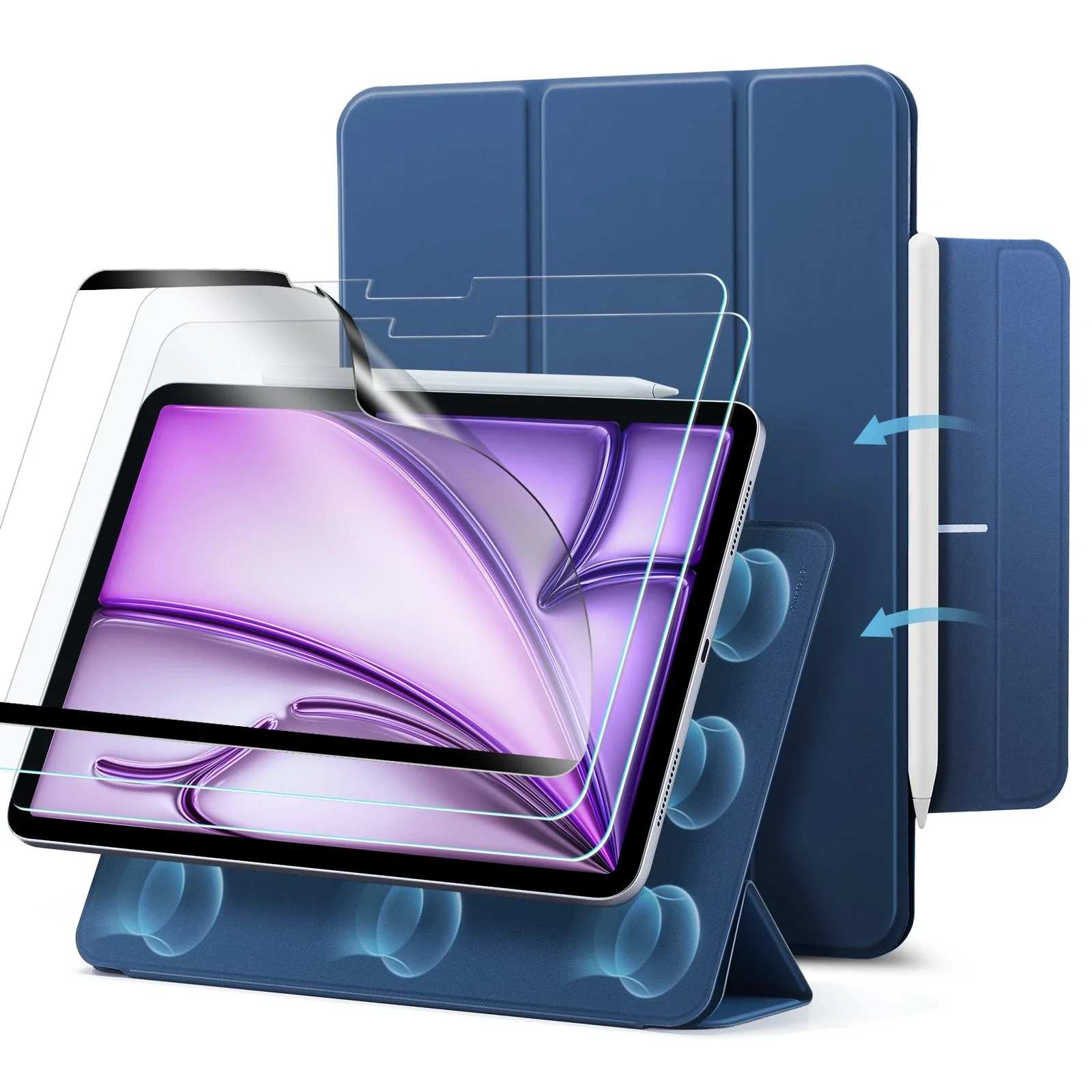 iPad Air 13" (2024) Magnetic Transformation Bundle - Navy Blue