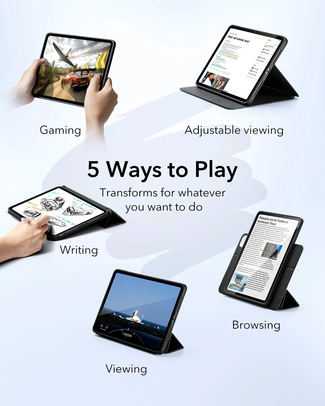 iPad Air 13" (2024) Rebound Hybrid Protection Bundle - Lavender - Image 3