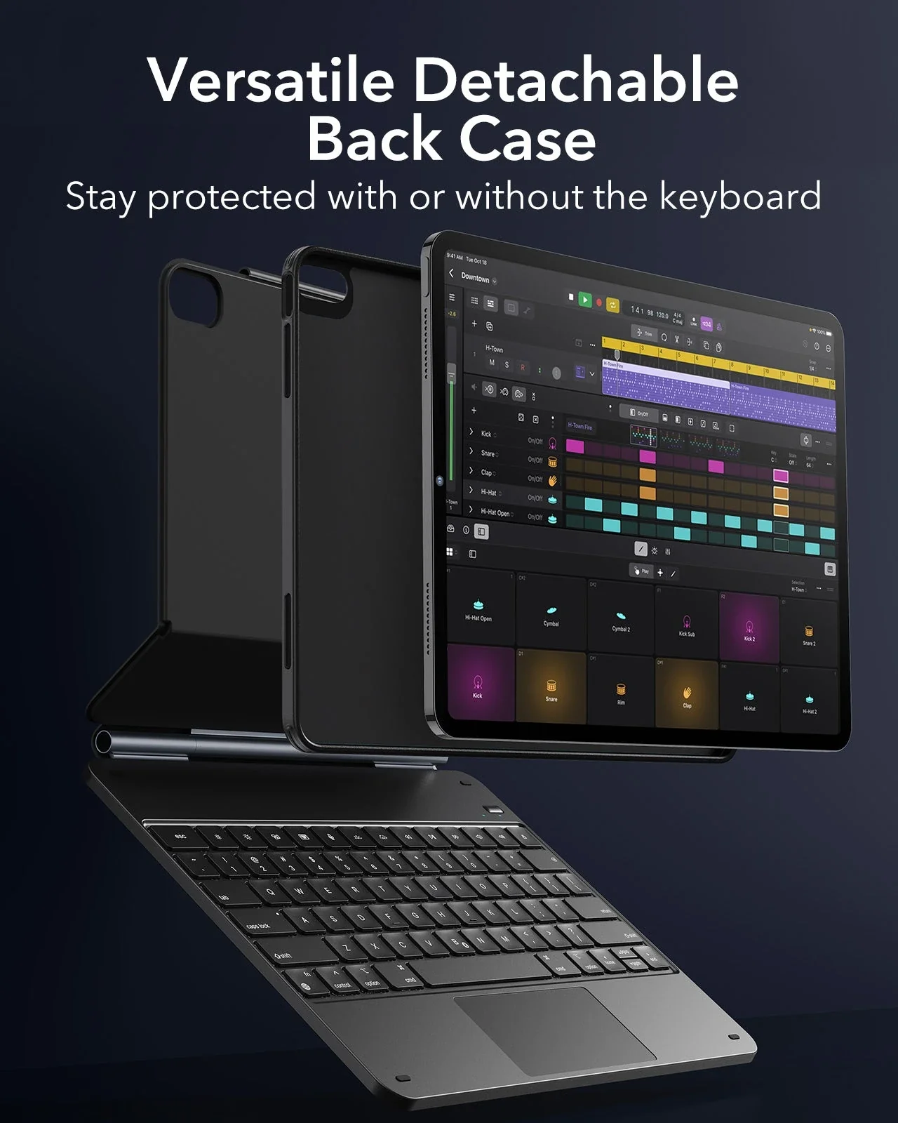 iPad Air 13” (2024) Rebound Magnetic Keyboard Case 360 - US Layout-Black - Image 4