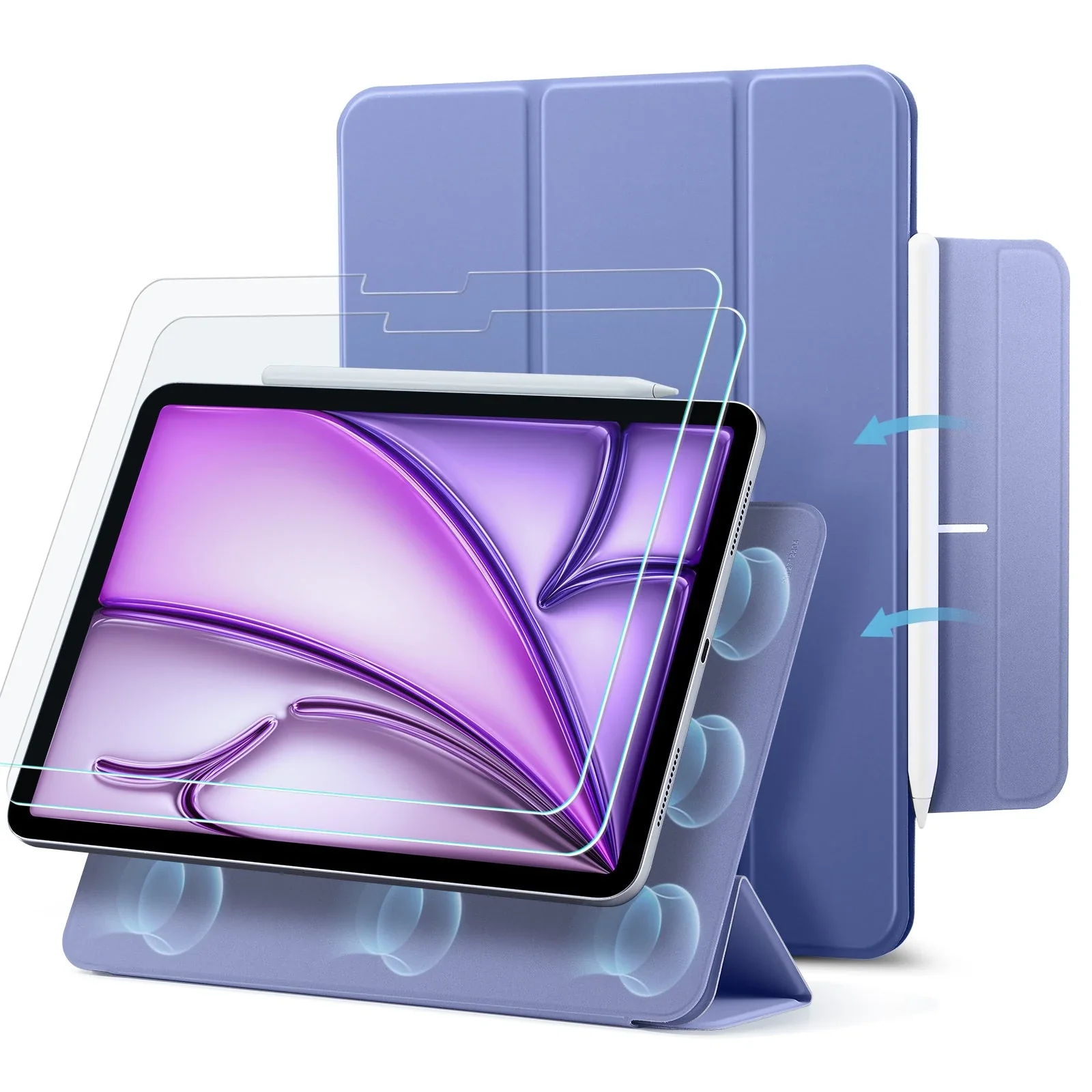 iPad Air 13" (2024) Rebound Magnetic Protection Bundle - Lavender