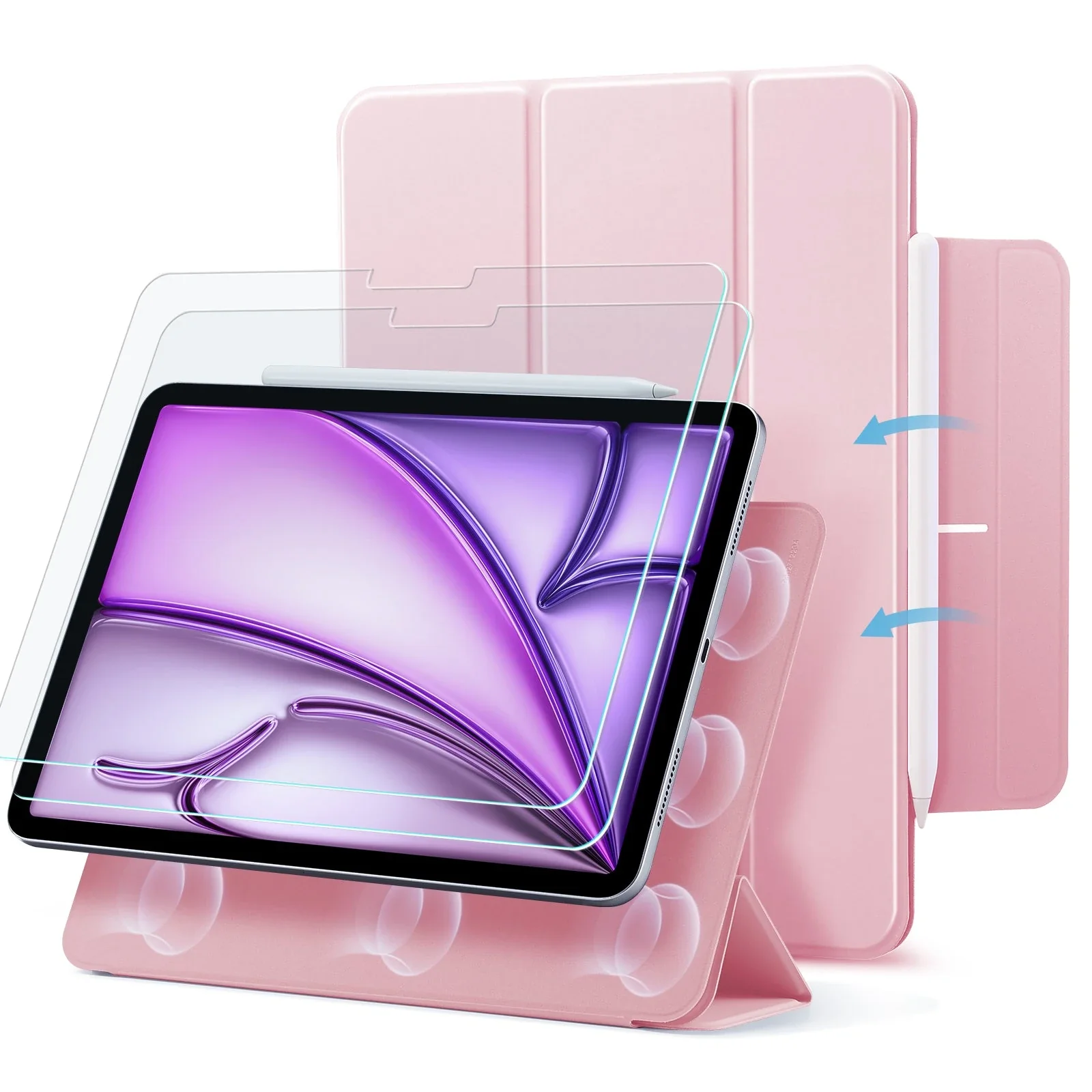 iPad Air 13" (2024) Rebound Magnetic Protection Bundle - Pink