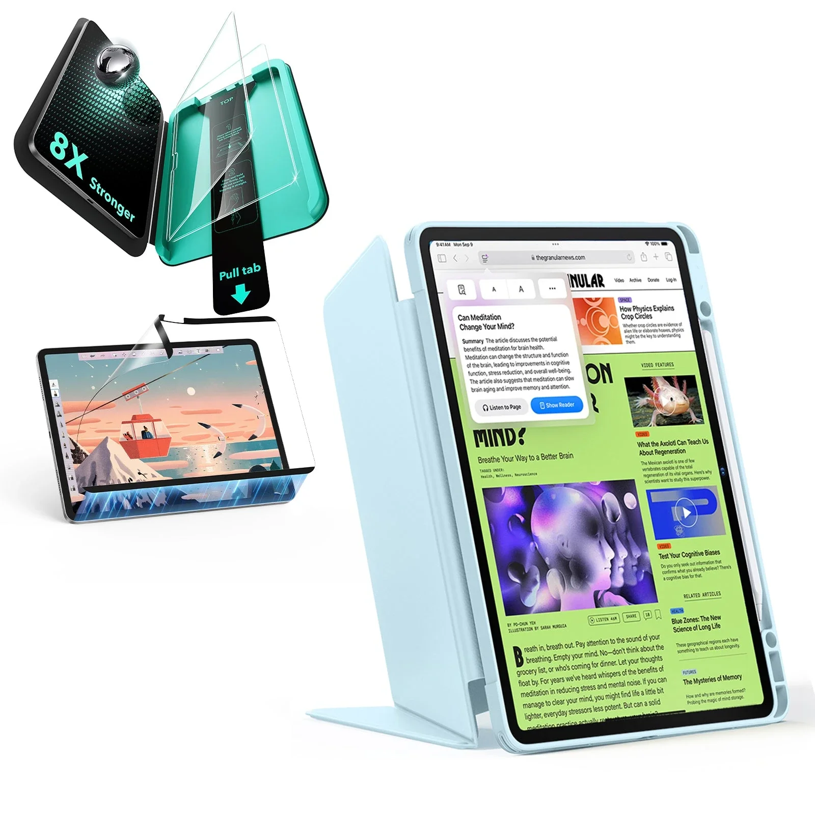 iPad Air 13" (2025) Flip Transformation Bundle - Sky Blue