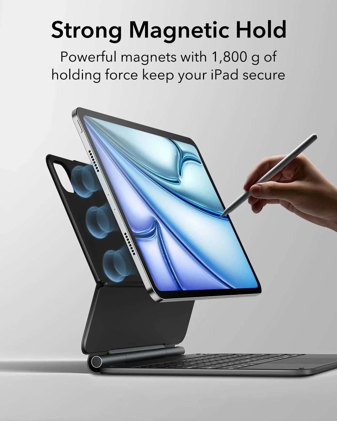 iPad Air 13" (2024) Rebound Magnetic Keyboard Case - US Layout-White - Image 6