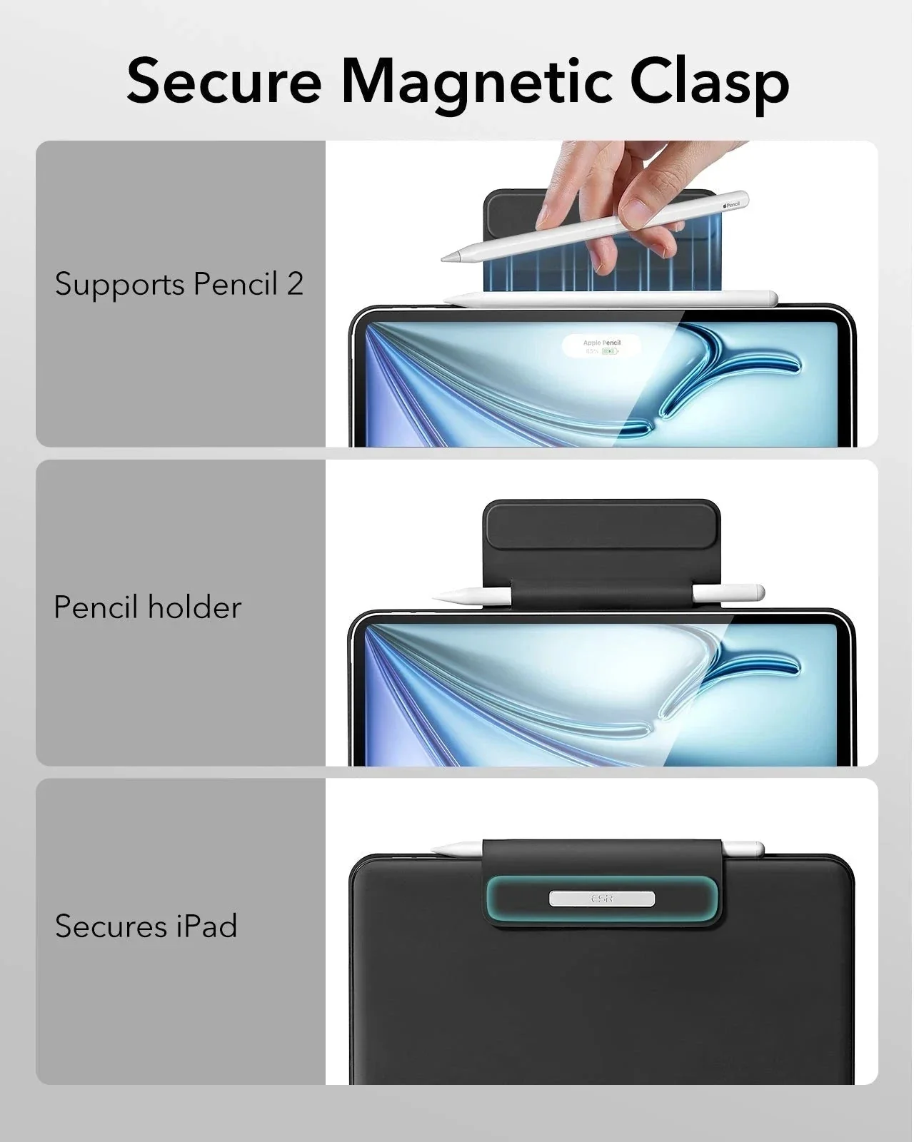 iPad Air 13" (2024) Rebound Magnetic Keyboard Case - US Layout-White - Image 8