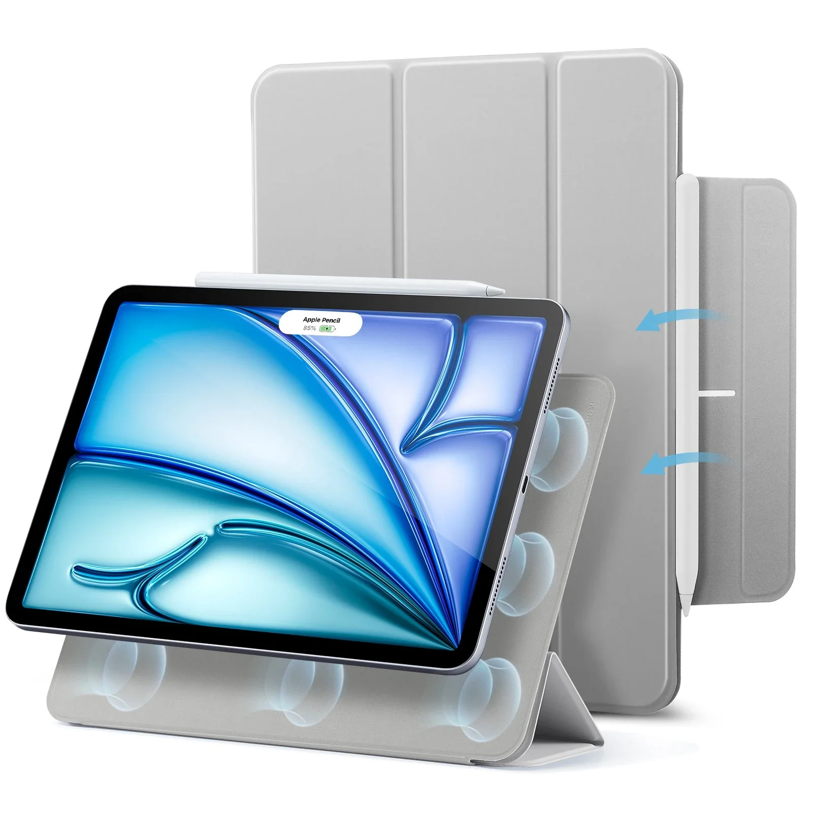 iPad Air 11ʺ (2024), Air 10.9ʺ (5th/4th Gen) Rebound Magnetic Case - Grey