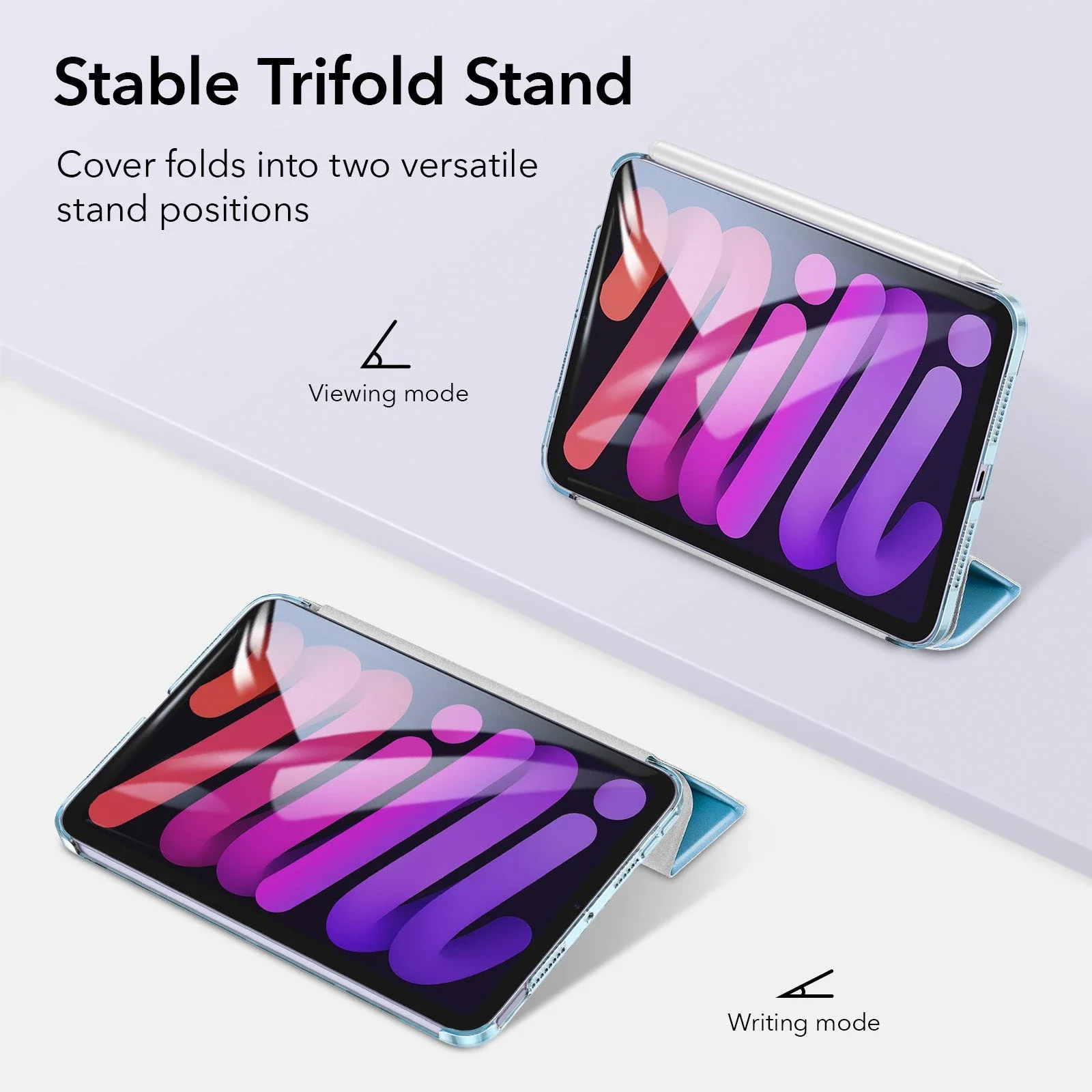 iPad mini 6 (2021) Ascend Trifold Case - Sky Blue - Image 6