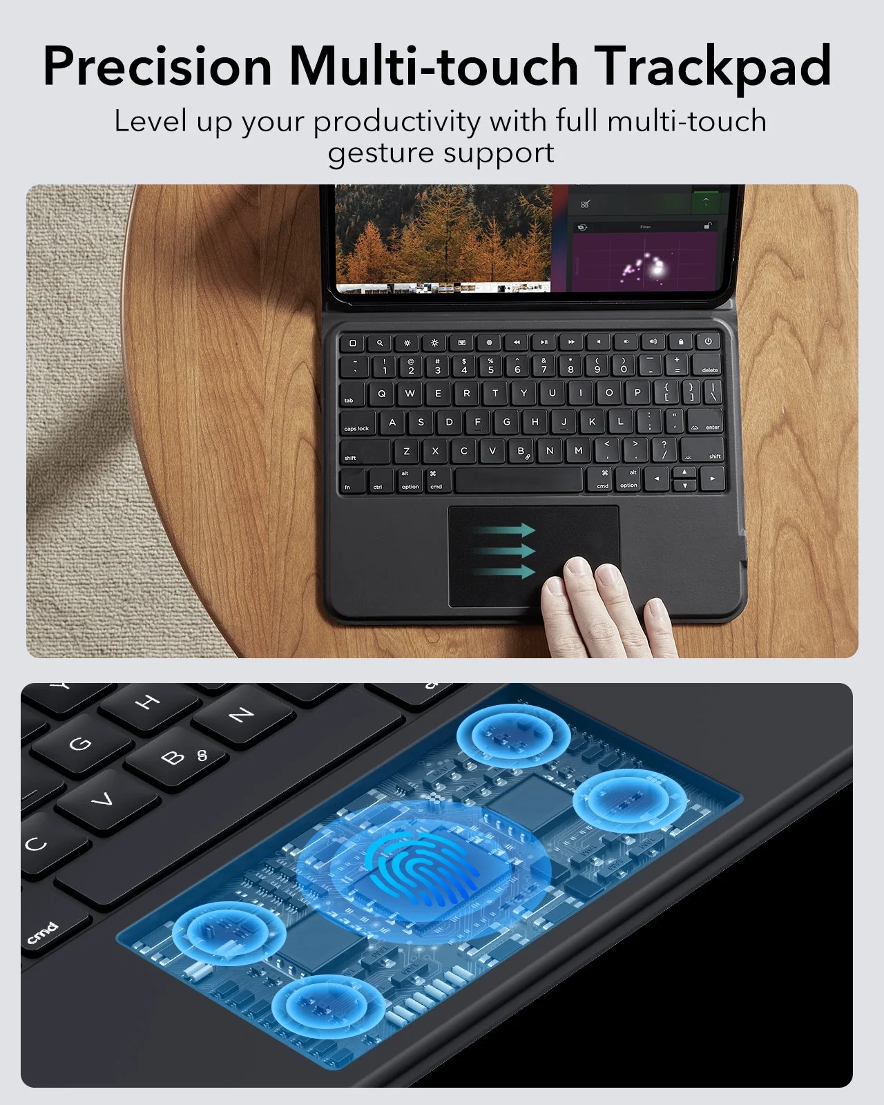 iPad Pro 11” (2024) Ascend Keyboard Case - US Layout-White - Image 5
