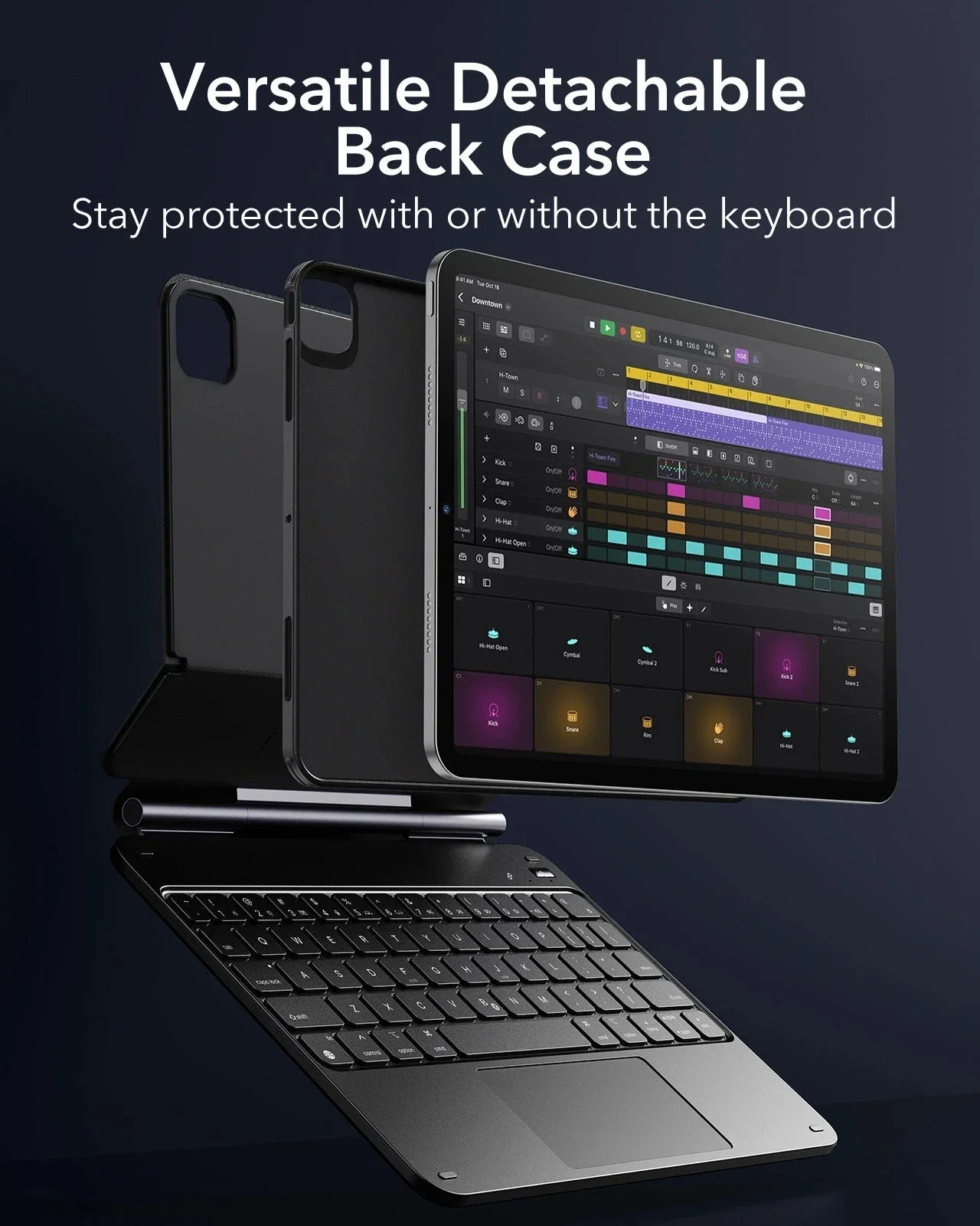 iPad Pro 11” (2024) Rebound Magnetic Keyboard Case 360 - US Layout-Black - Image 4