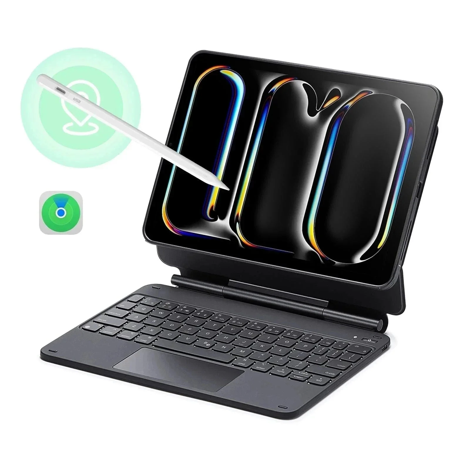iPad Pro 11ʺ (2024) Rebound Magnetic Keyboard Case 360 Pencil Bundle - US Layout-Black
