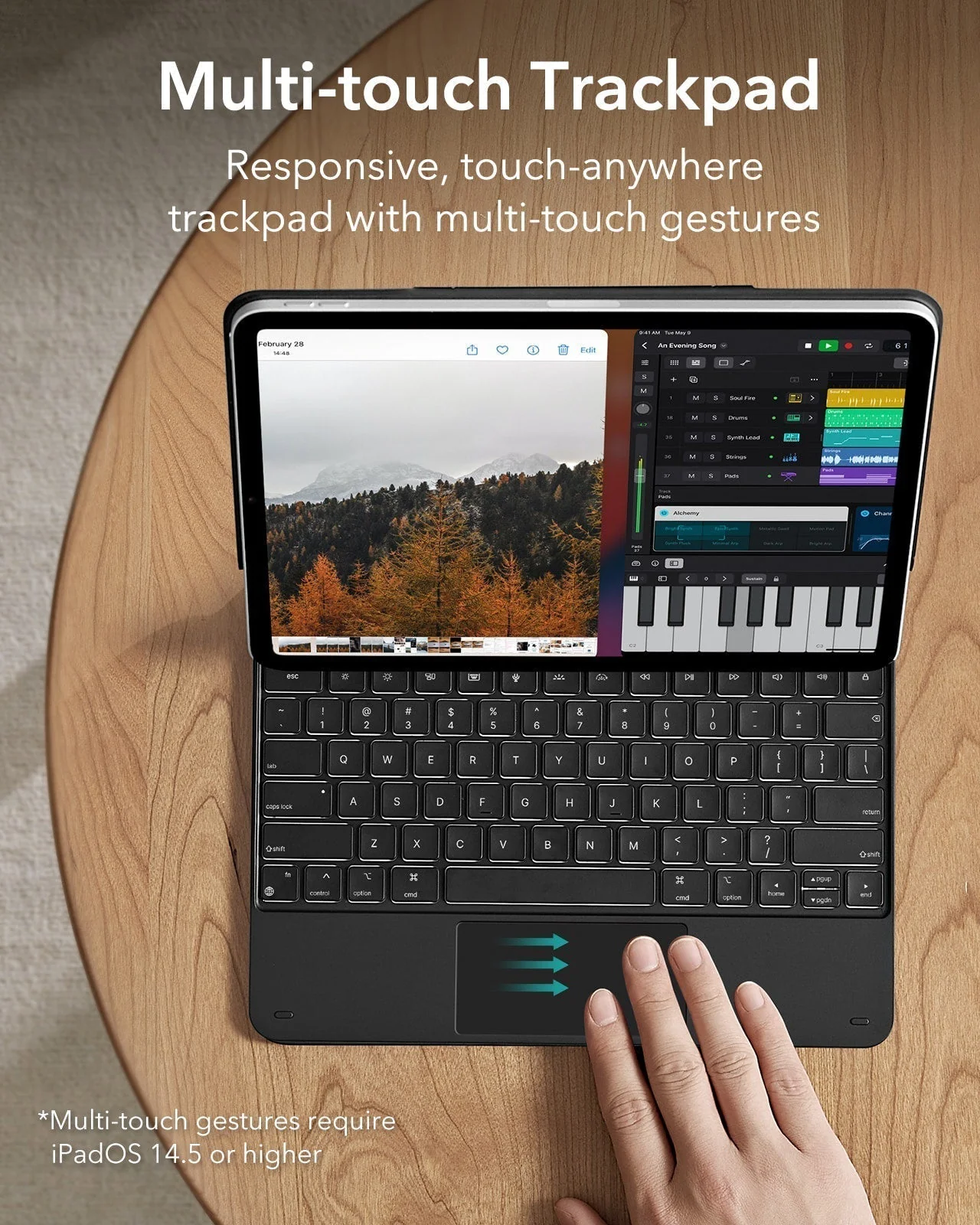 iPad Air 13″ (2024) Rebound Magnetic Keyboard Case - US Layout-Black - Image 5