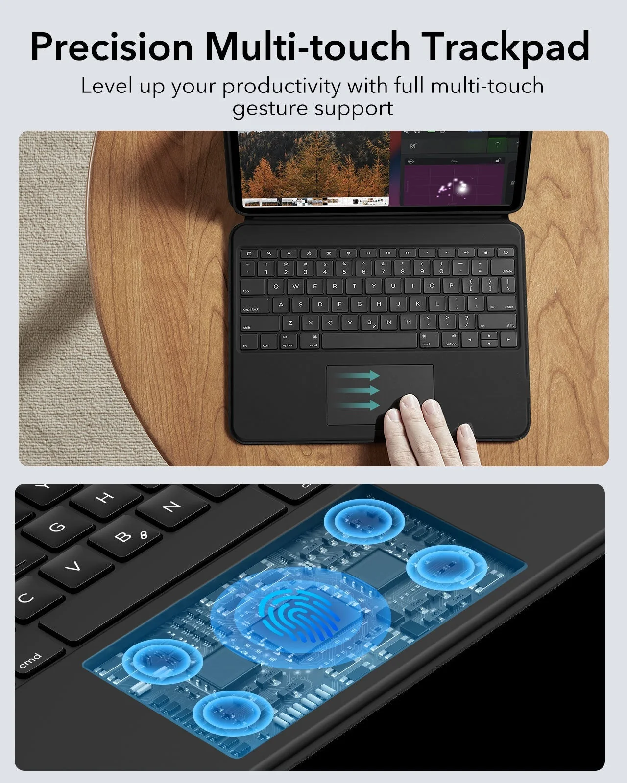 iPad Pro 13” (2024) Ascend Keyboard Case - US Layout - White - Image 4