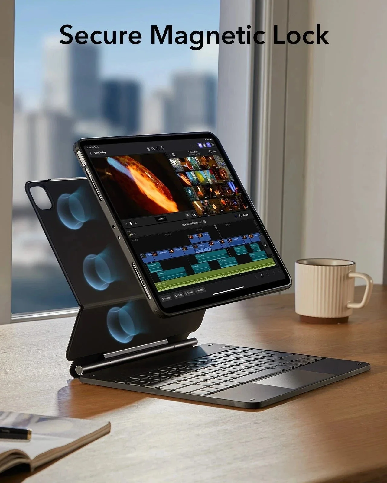 iPad Pro 13” (2024) Rebound Magnetic Keyboard Case 360 - US Layout-Black - Image 7