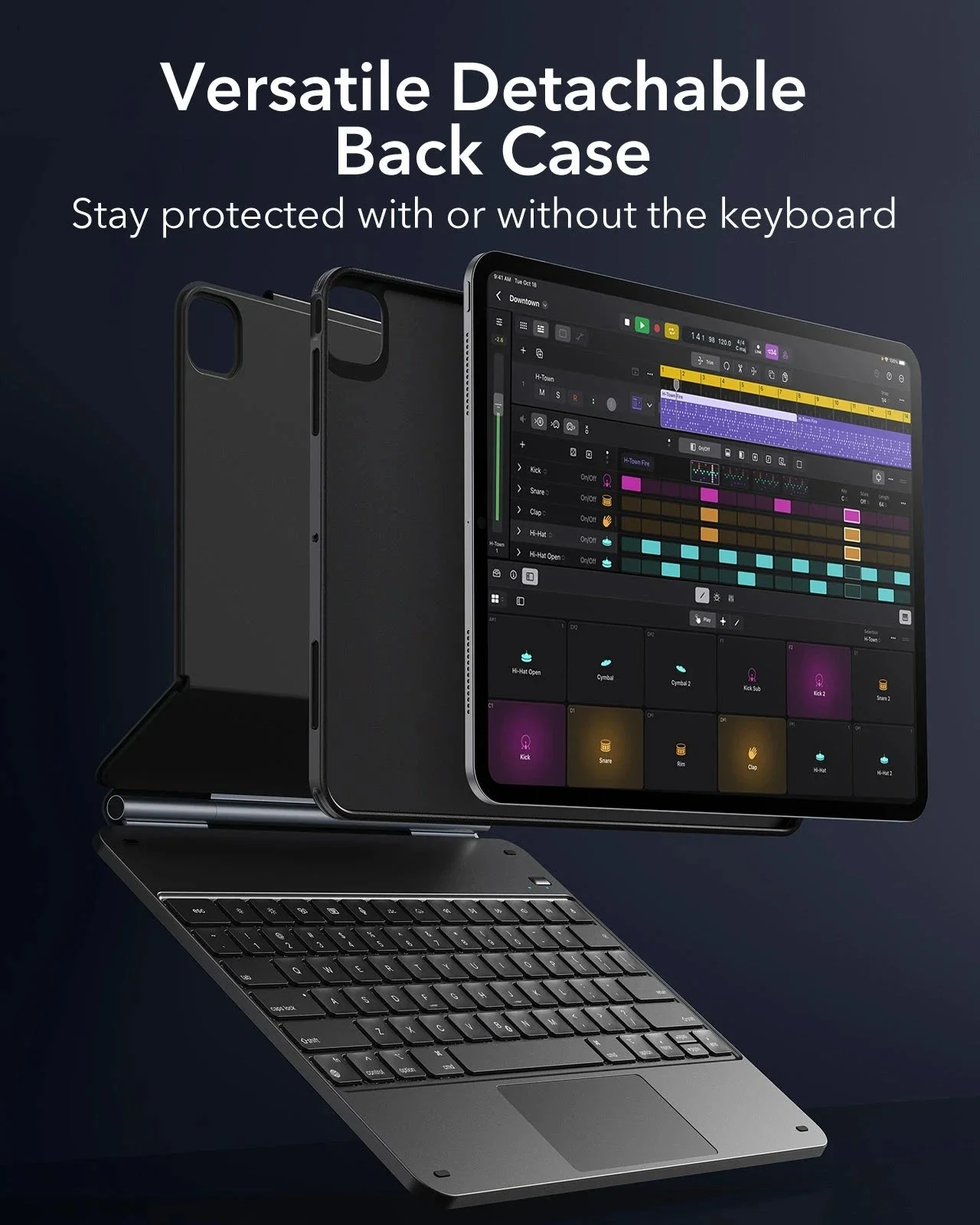 iPad Pro 13” (2024) Rebound Magnetic Keyboard Case 360 - US Layout-Blue - Image 4