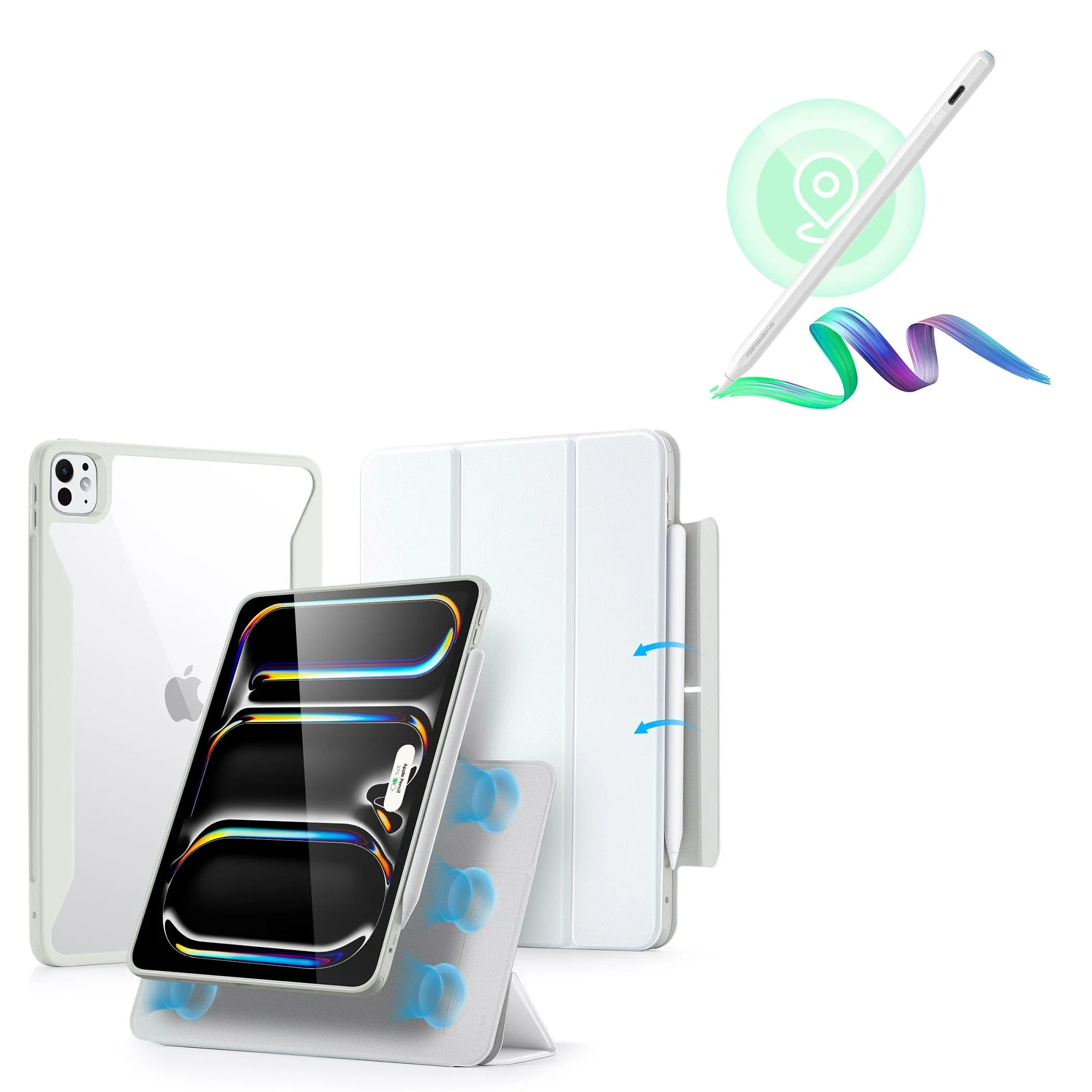 iPad Pro 13ʺ (2024) Rebound Hybrid Case 360 with Digital Pencil Bundle - Brilliant White