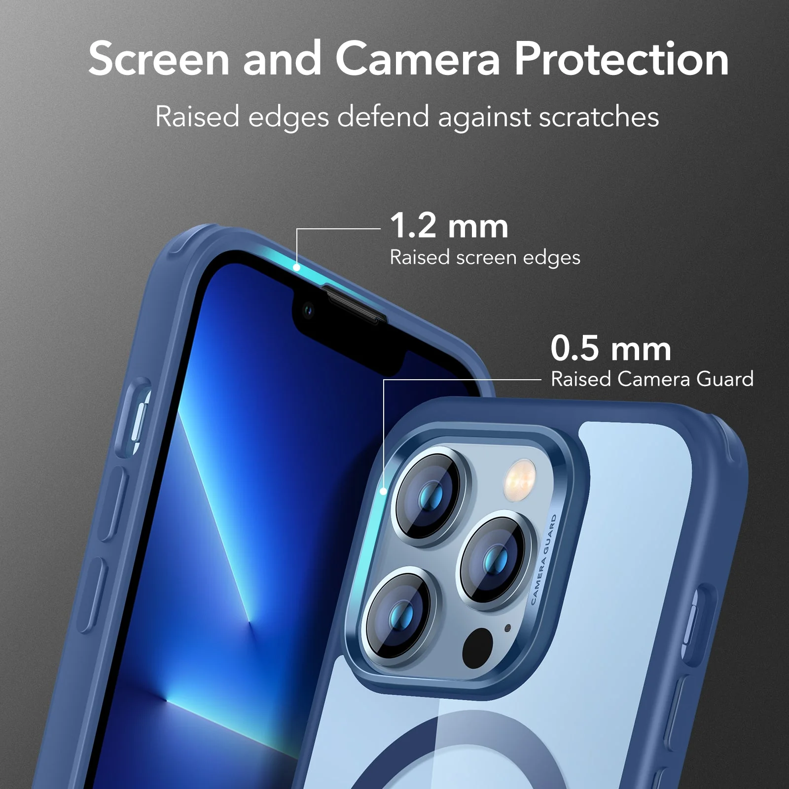 iPhone 13 Pro Classic Hybrid Case (HaloLock) - Clear Blue - Image 6