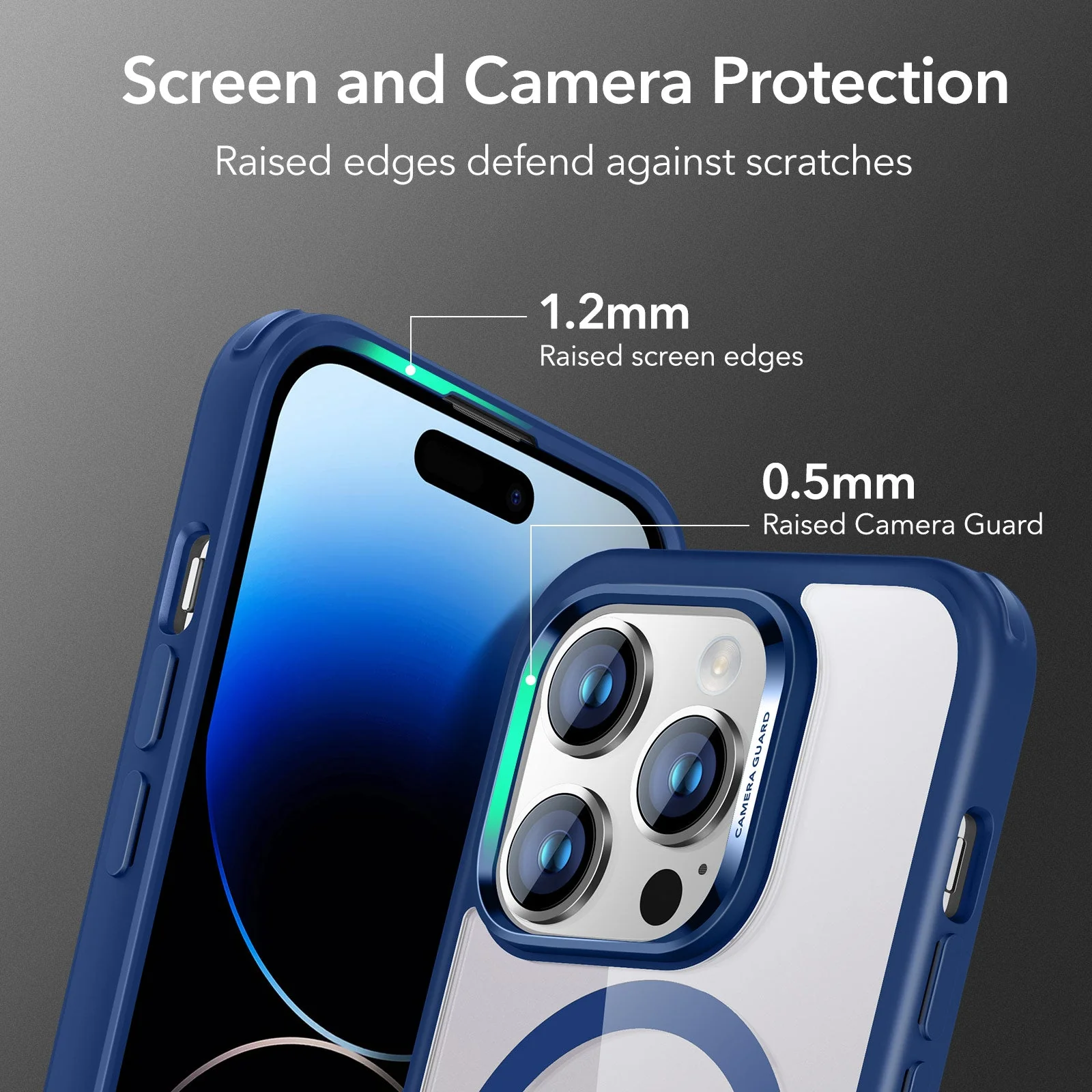 iPhone 14 Pro Classic Hybrid Case (HaloLock) - Clear Blue - Image 5