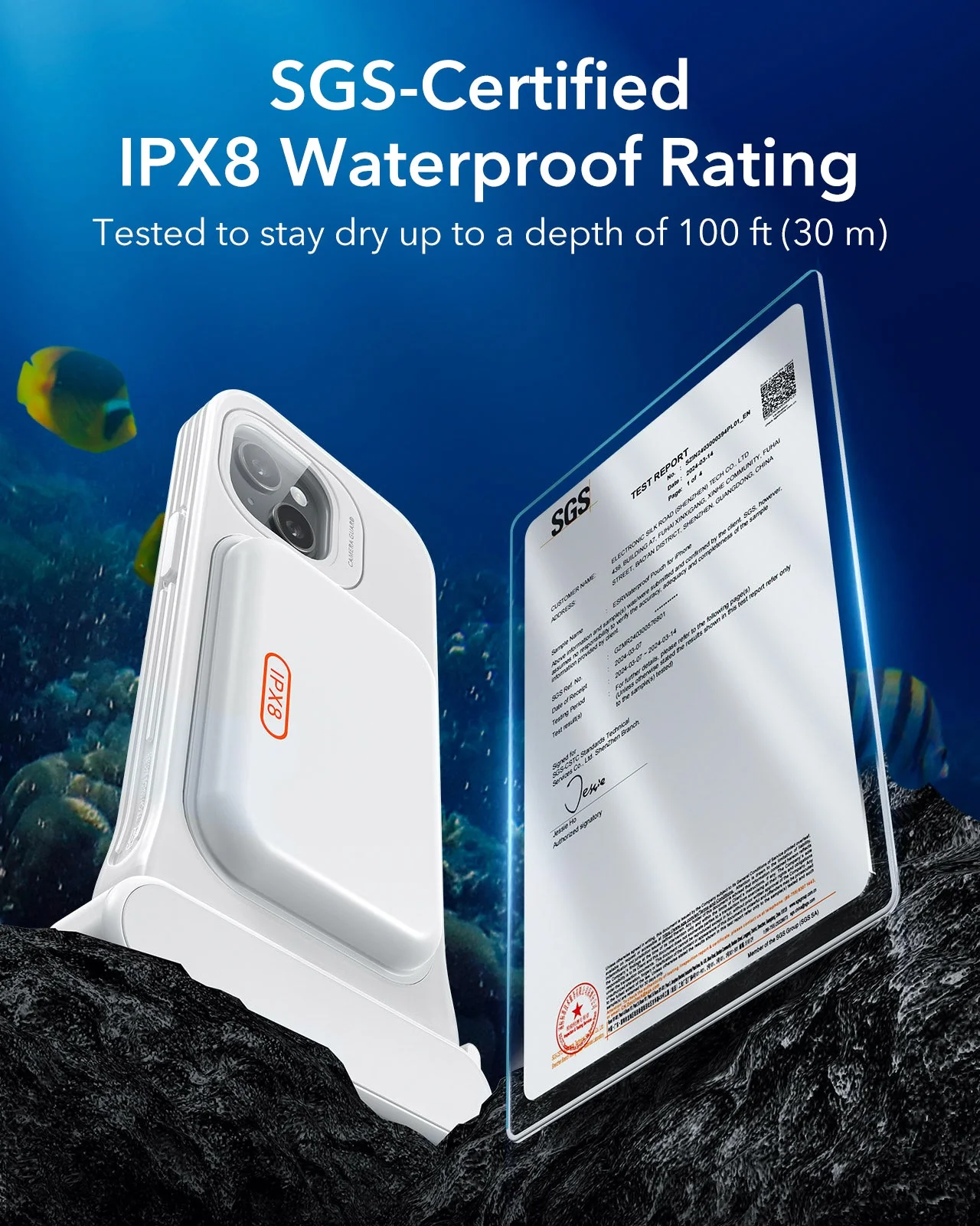 iPhone 15/14/13 Waterproof Phone Pouch Pro - White - 1 Pack - Image 7