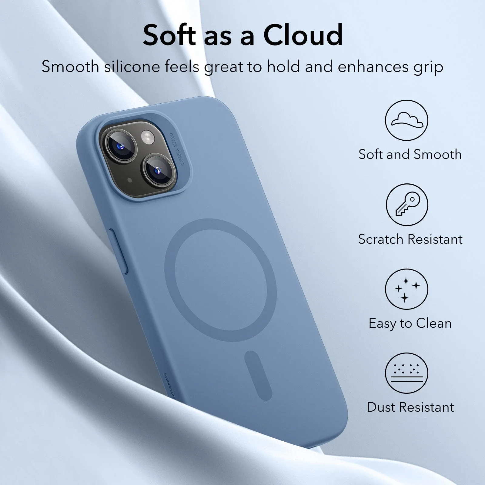 iPhone 15 Cloud Soft Case (HaloLock) - Light Blue - Image 4