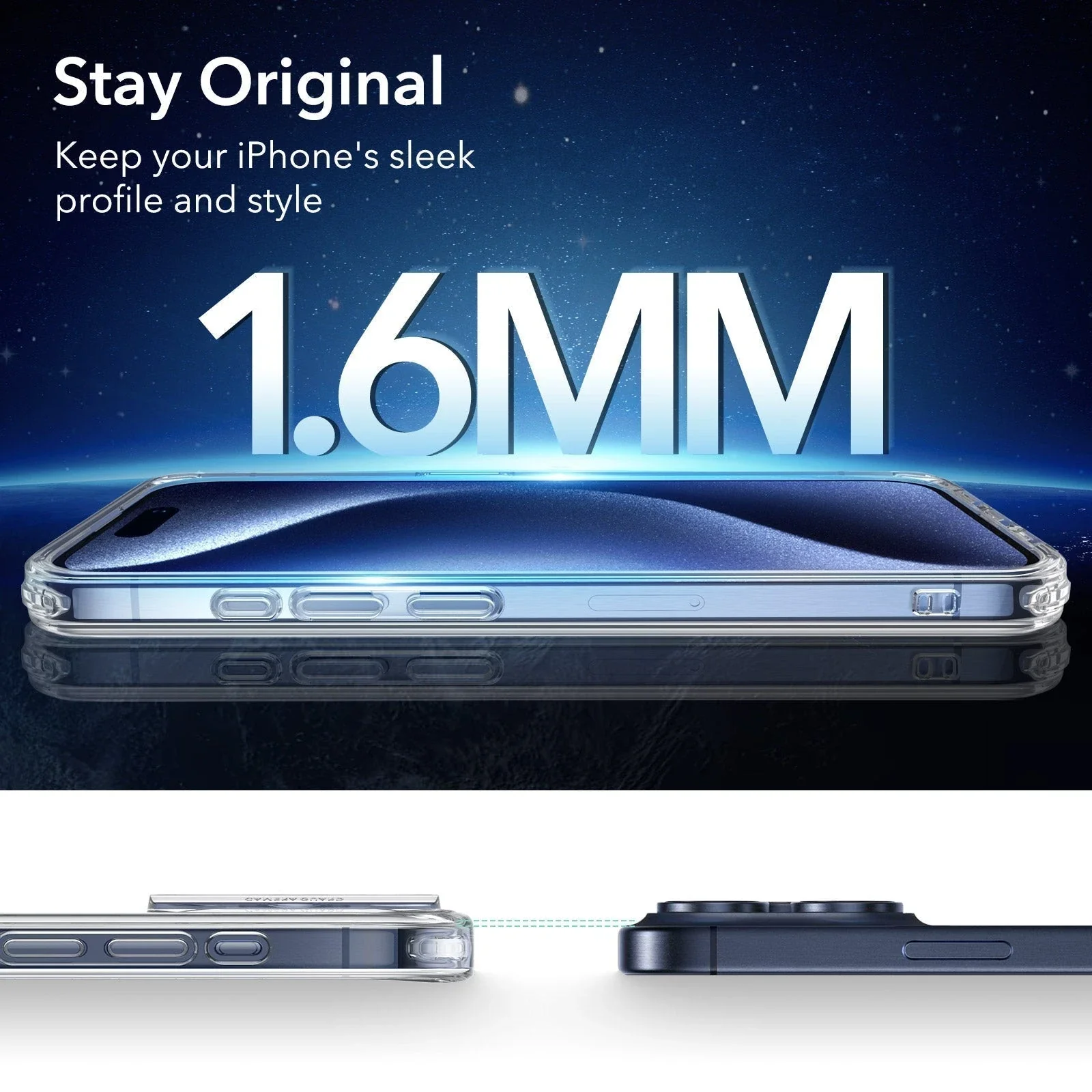 iPhone 15 Pro Classic Hybrid Case (HaloLock) - Clear - Image 6