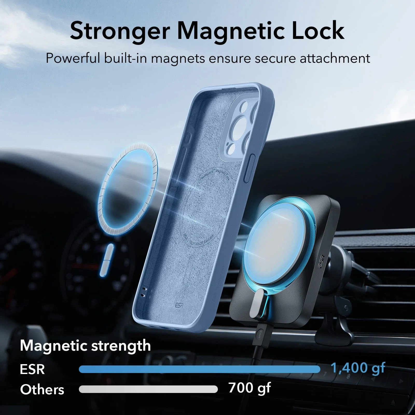 iPhone 15 Pro Cloud Soft Case (HaloLock) - Light Blue - Image 3