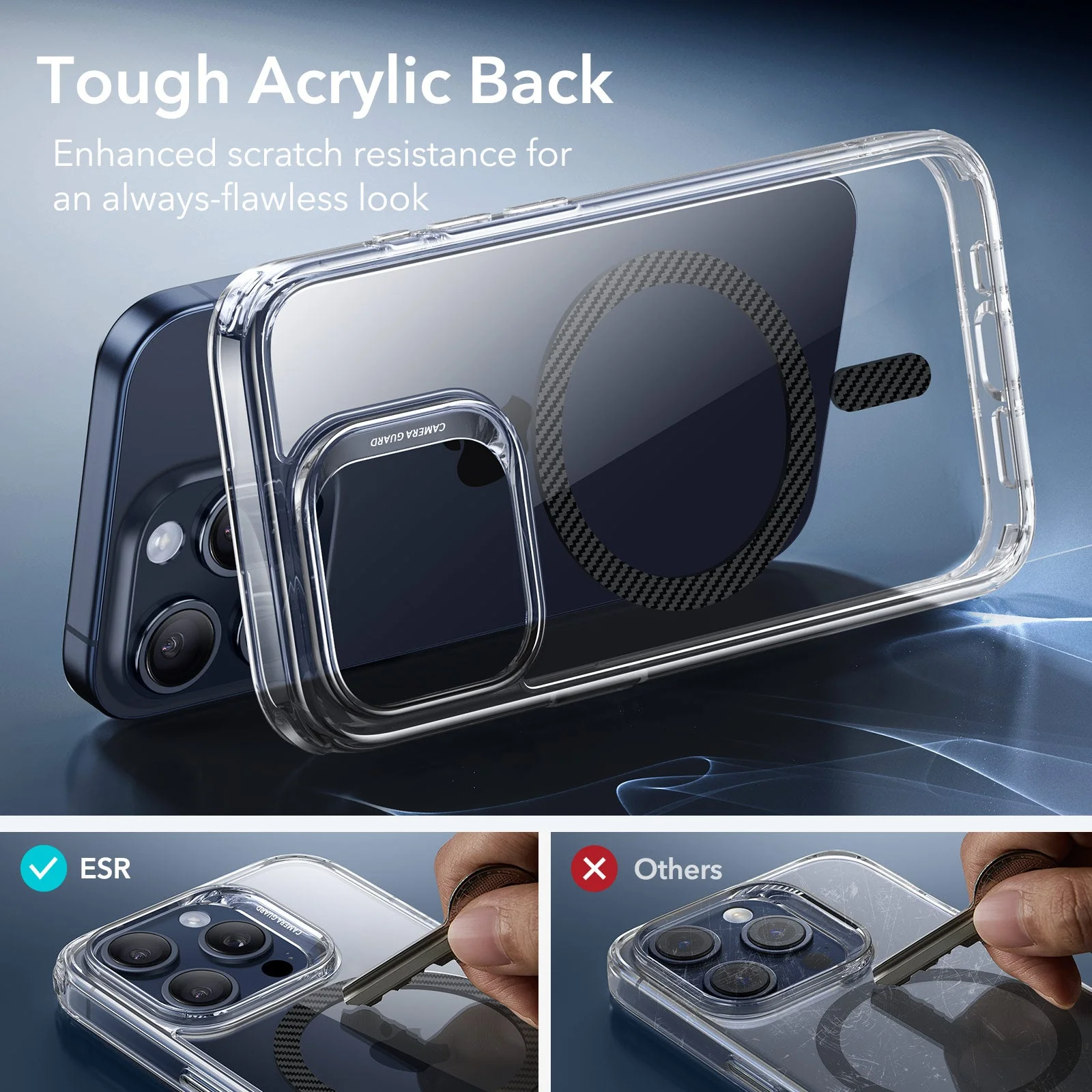 iPhone 15 Pro Max Classic Hybrid Case (HaloLock) - Carbon Fiber - Image 8