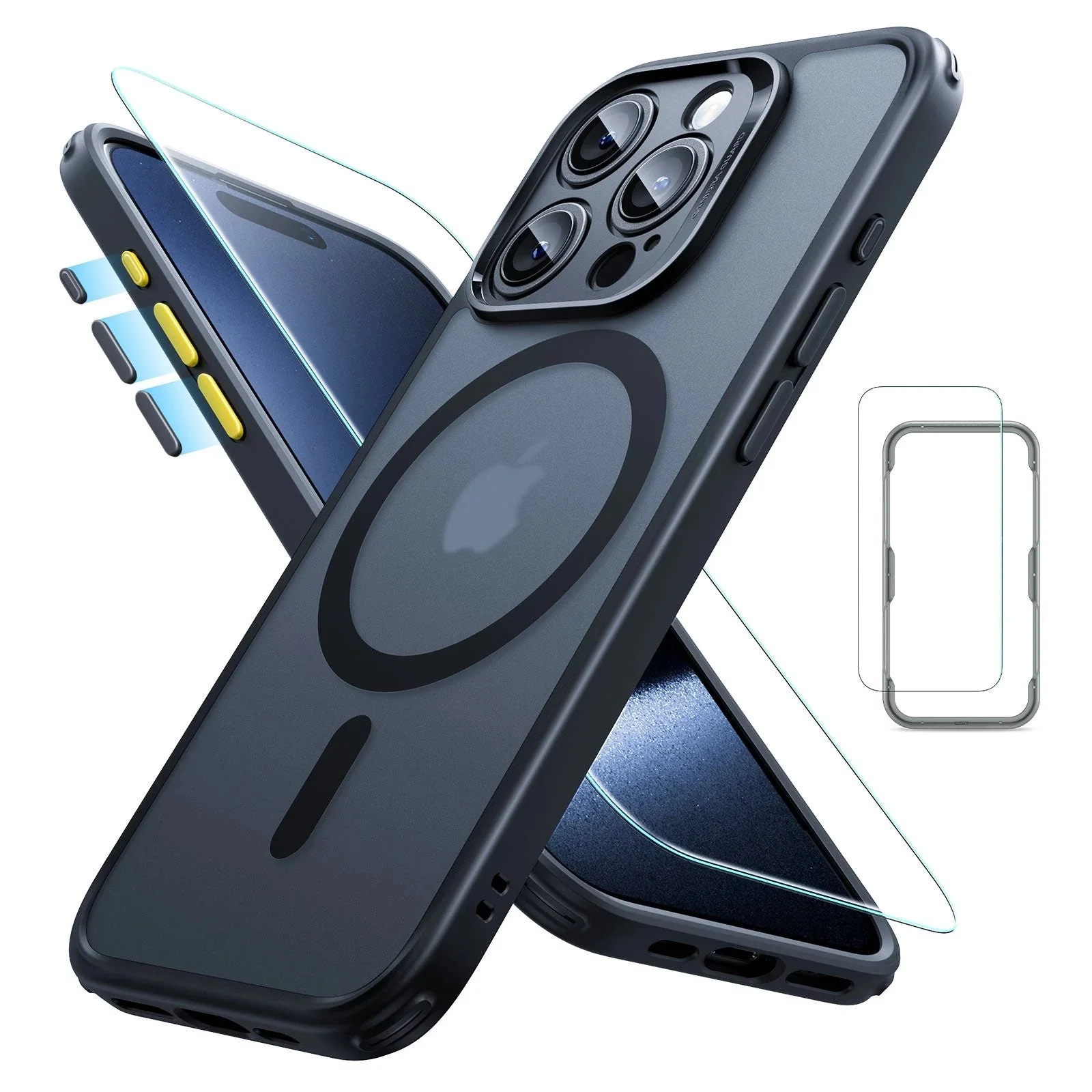 iPhone 15 Pro Max Classic Pro Case (HaloLock) Set - Frosted Black