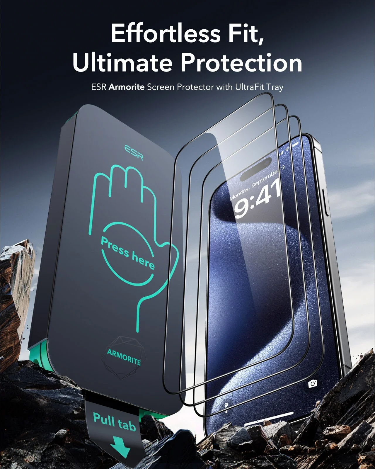 iPhone 15 Pro UltraFit Armorite Screen Protector - 3 Pack - Image 2