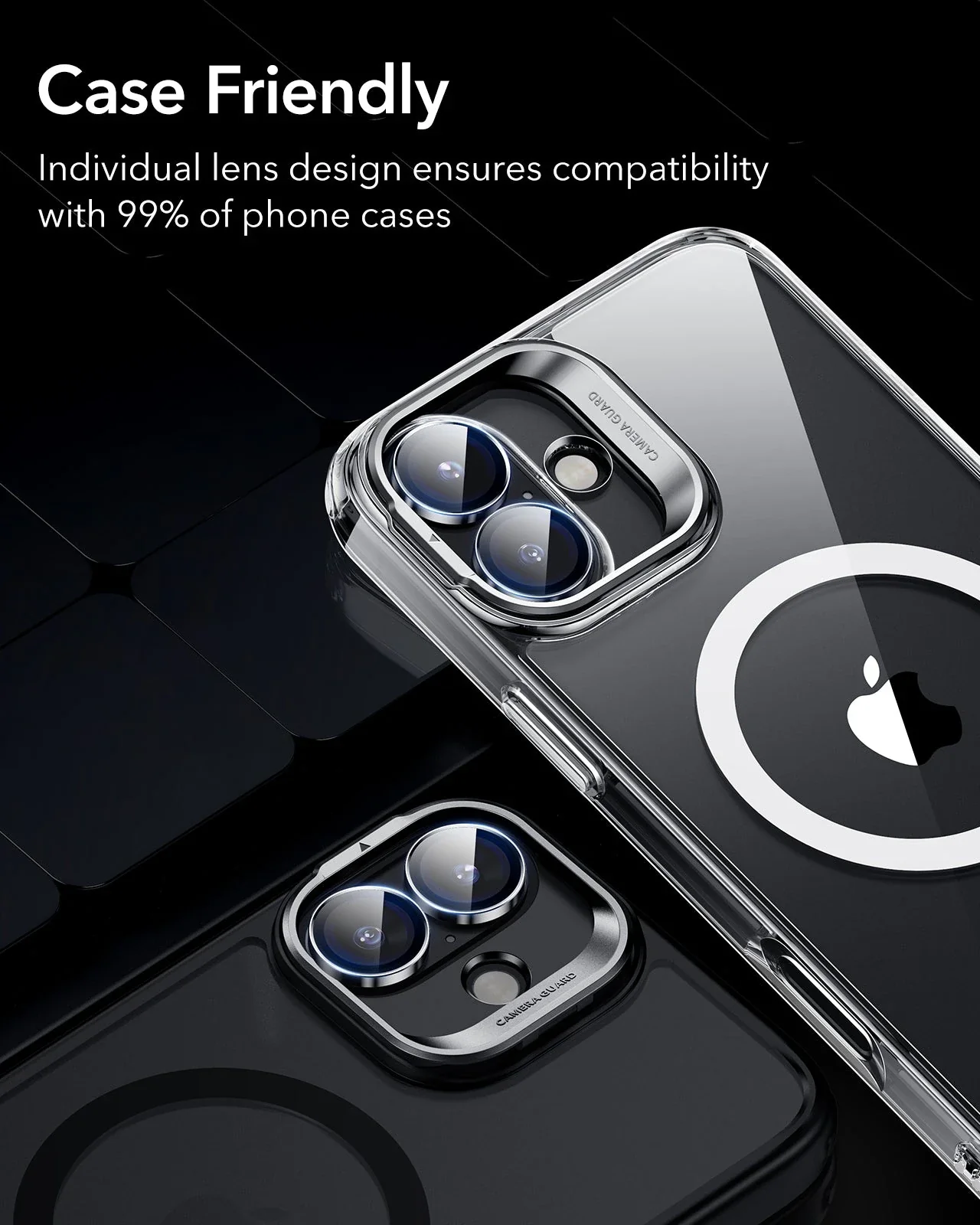 iPhone 16/16 Plus Armorite Camera Lens Protectors - Black - Image 8