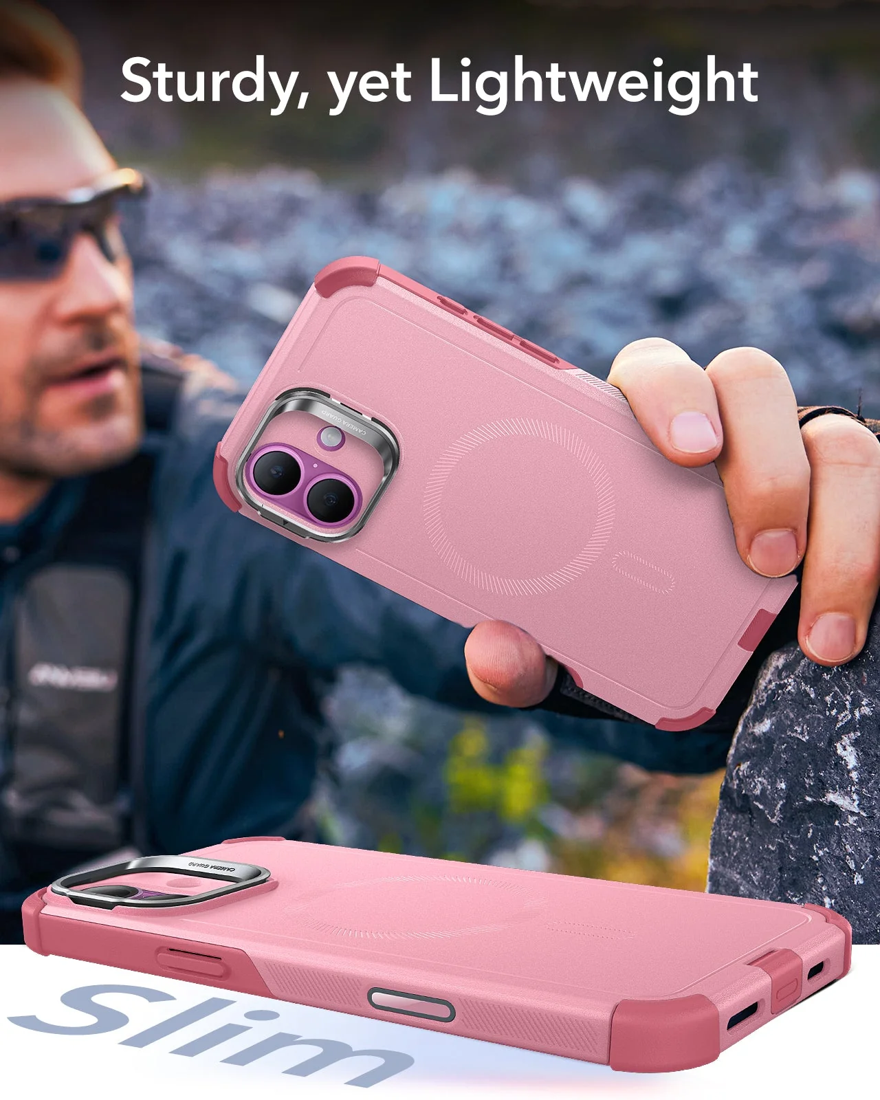 iPhone 16 Cyber Tough Magnetic Case (Camera Control, Stash Stand) - Pink - Image 8