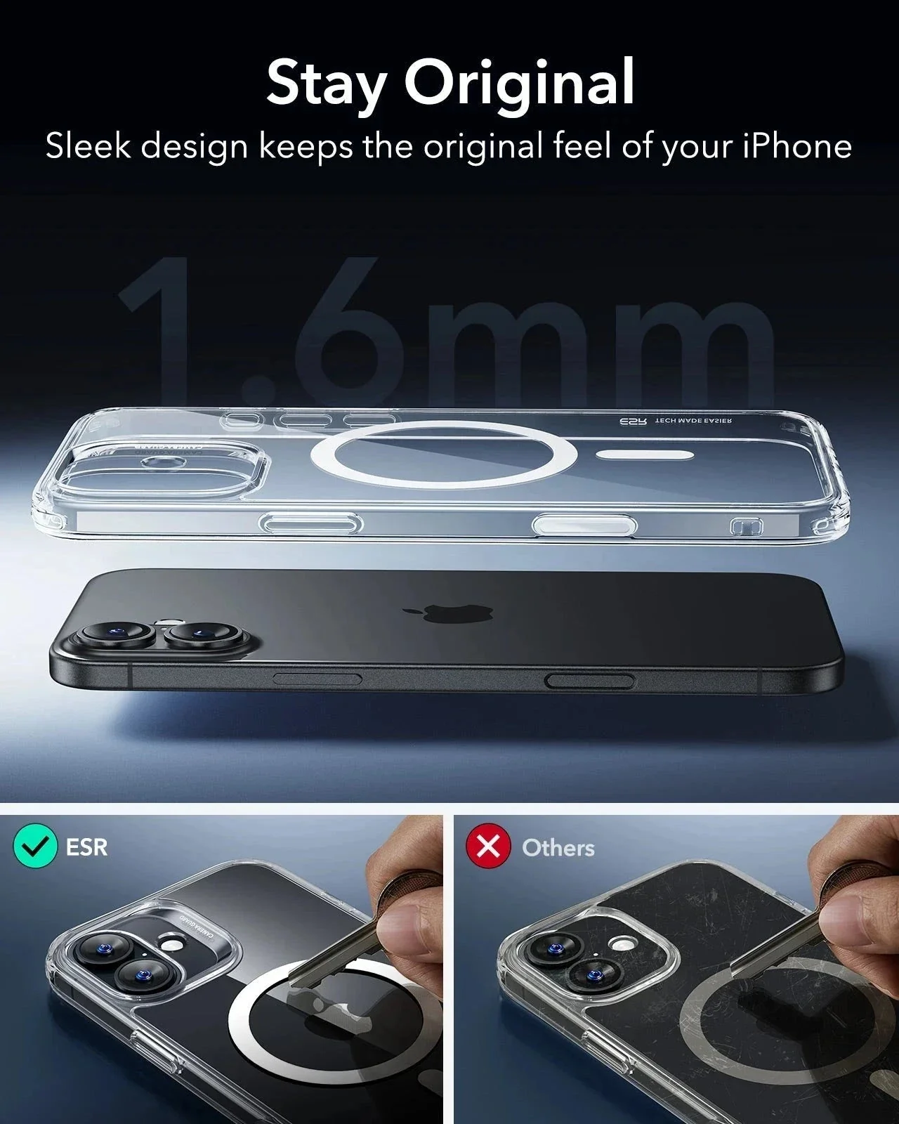 iPhone 16 HaloLock Classic Hybrid Case (Camera Control) - Clear - Image 9