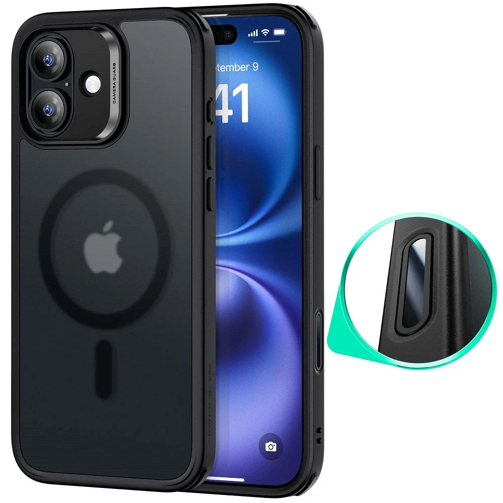 iPhone 16 HaloLock Classic Hybrid Case (Camera Control) - Frosted Black