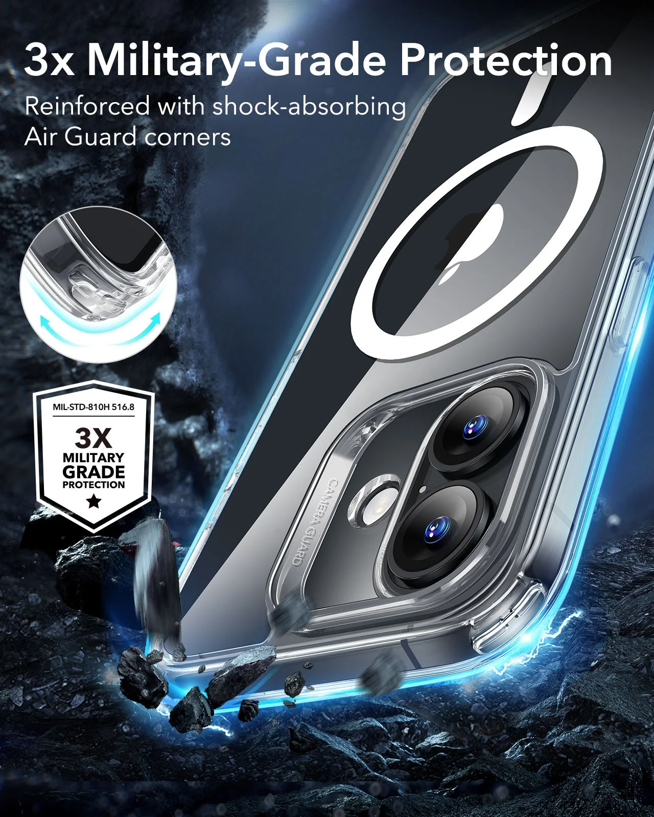 iPhone 16 Plus Classic Hybrid Case (HaloLock) - Clear - Image 4