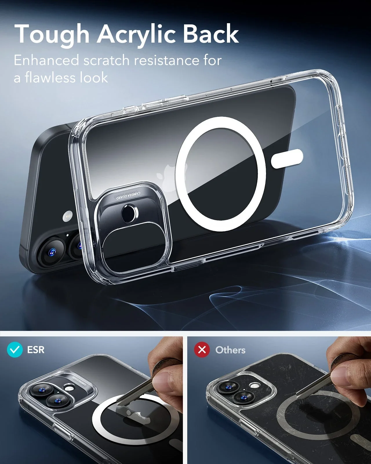 iPhone 16 Plus Classic Hybrid Case (HaloLock) - Clear Black - Image 7