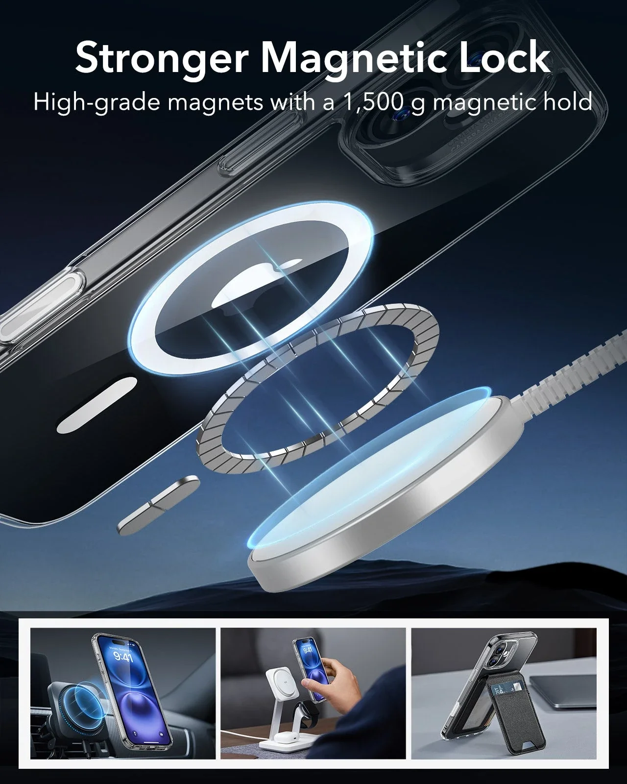 iPhone 16 Plus HaloLock Classic Hybrid Case (Camera Control) - Clear - Image 6