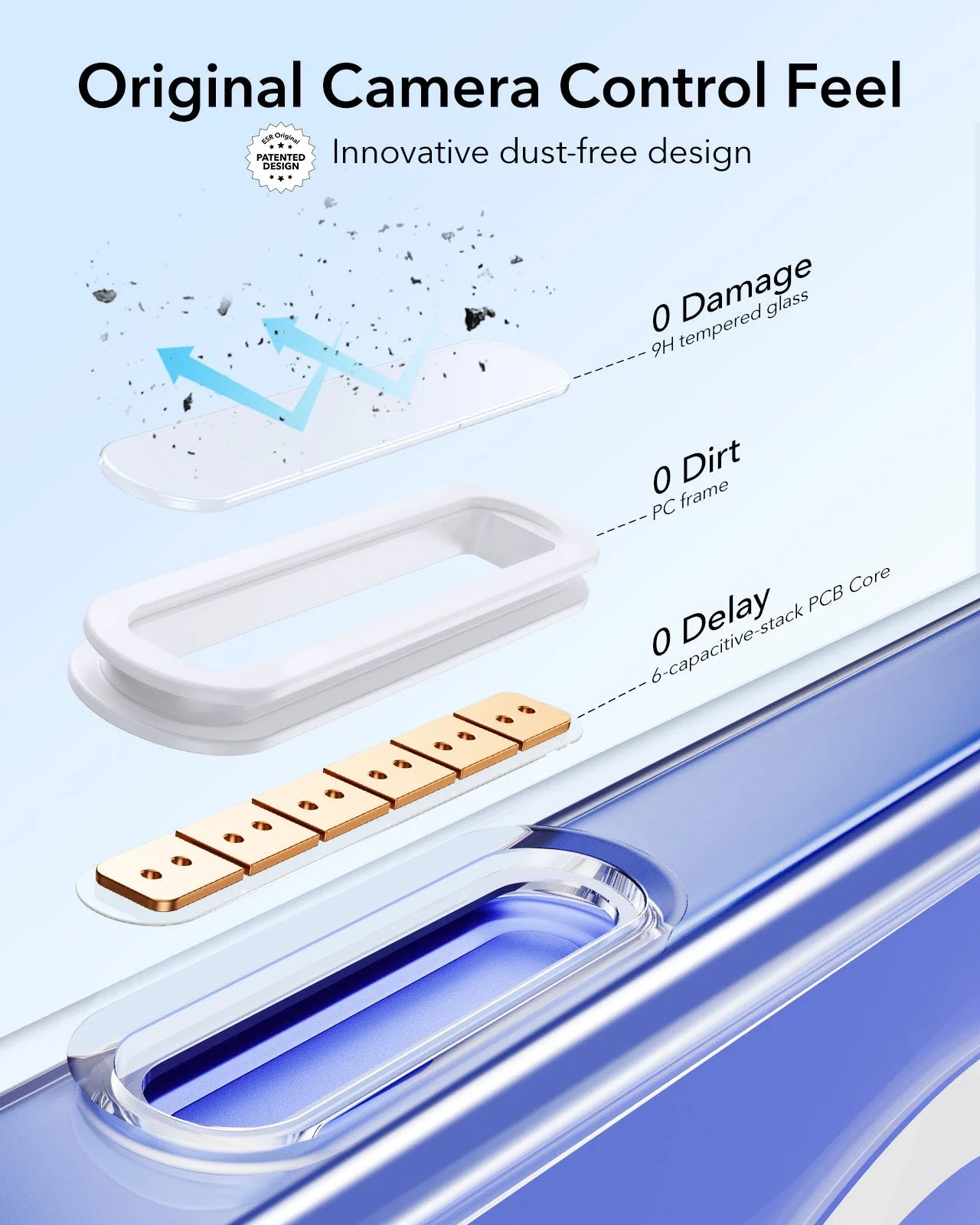 iPhone 16 Plus Classic Hybrid Magnetic Case (Camera Control, Stash Stand) - Clear Blue - Image 3