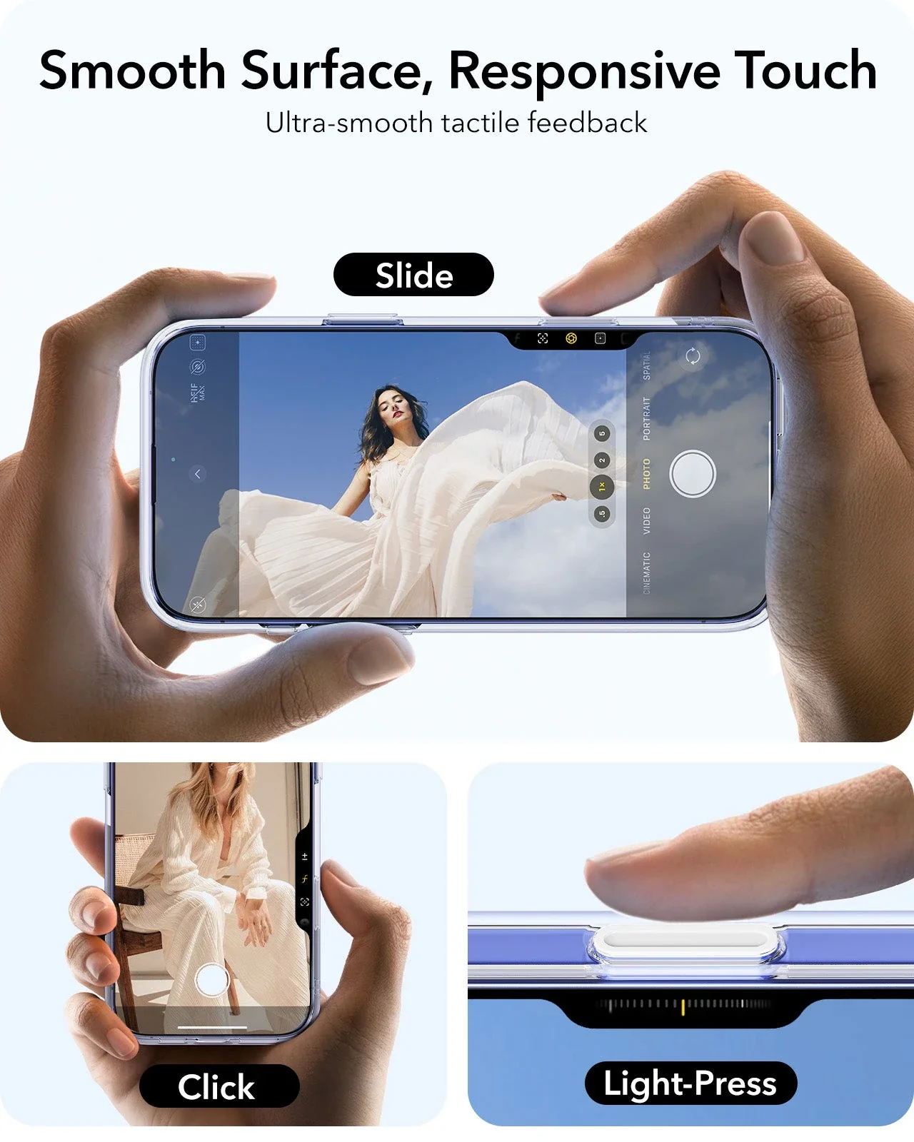 iPhone 16 Plus Classic Hybrid Magnetic Case (Camera Control, Stash Stand) - Clear Blue - Image 4