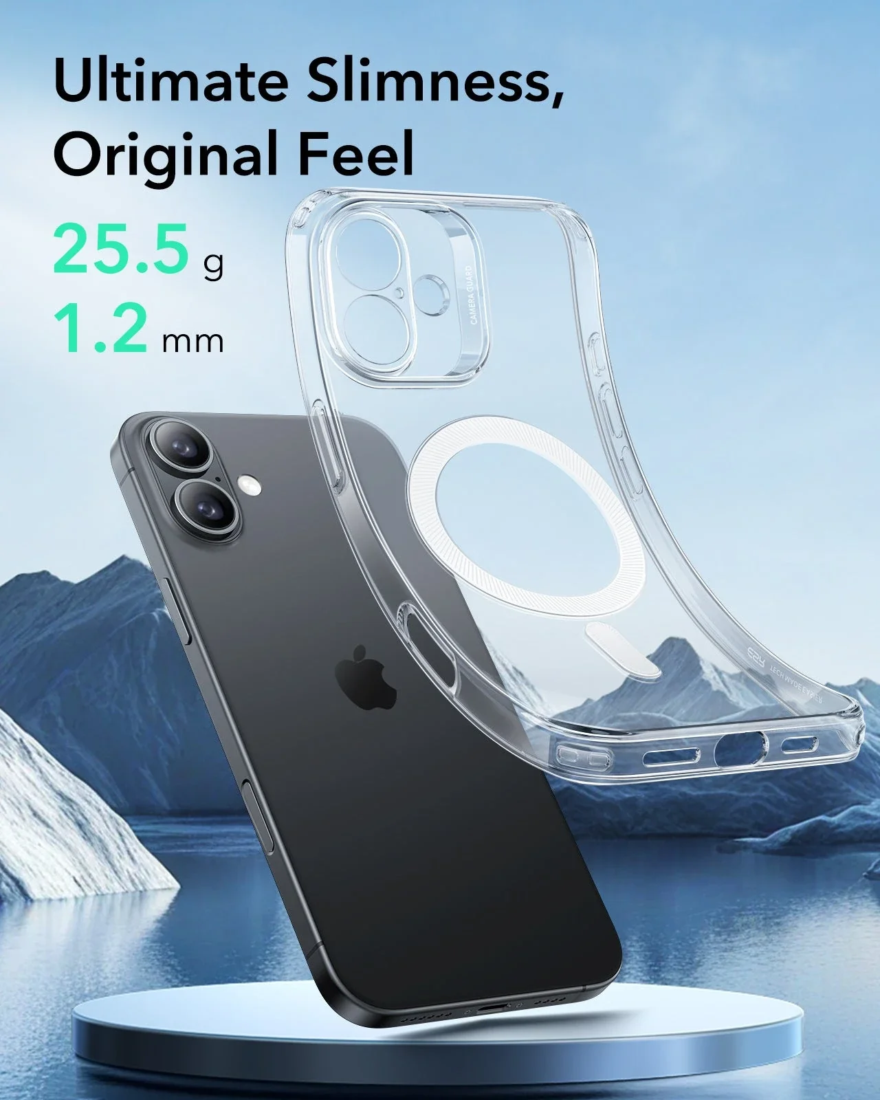 iPhone 16 Plus Zero Clear Case (HaloLock) - Frosted Black - Image 3