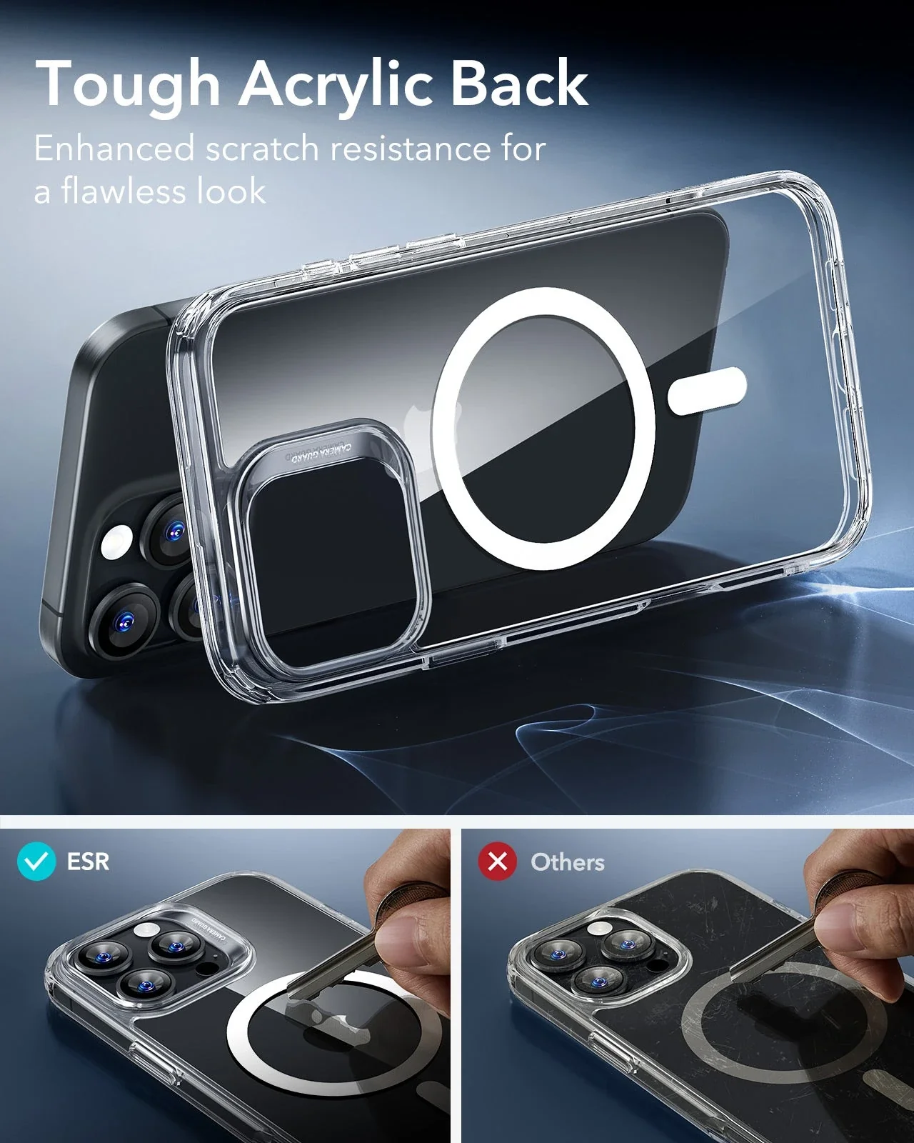 iPhone 16 Pro Classic Hybrid Case (HaloLock) - Clear Black - Image 7