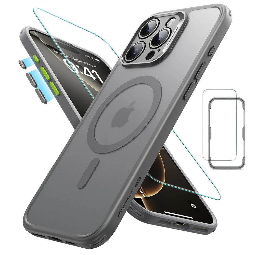 iPhone 16 Pro Classic Pro Case (HaloLock) Set - Frosted Grey