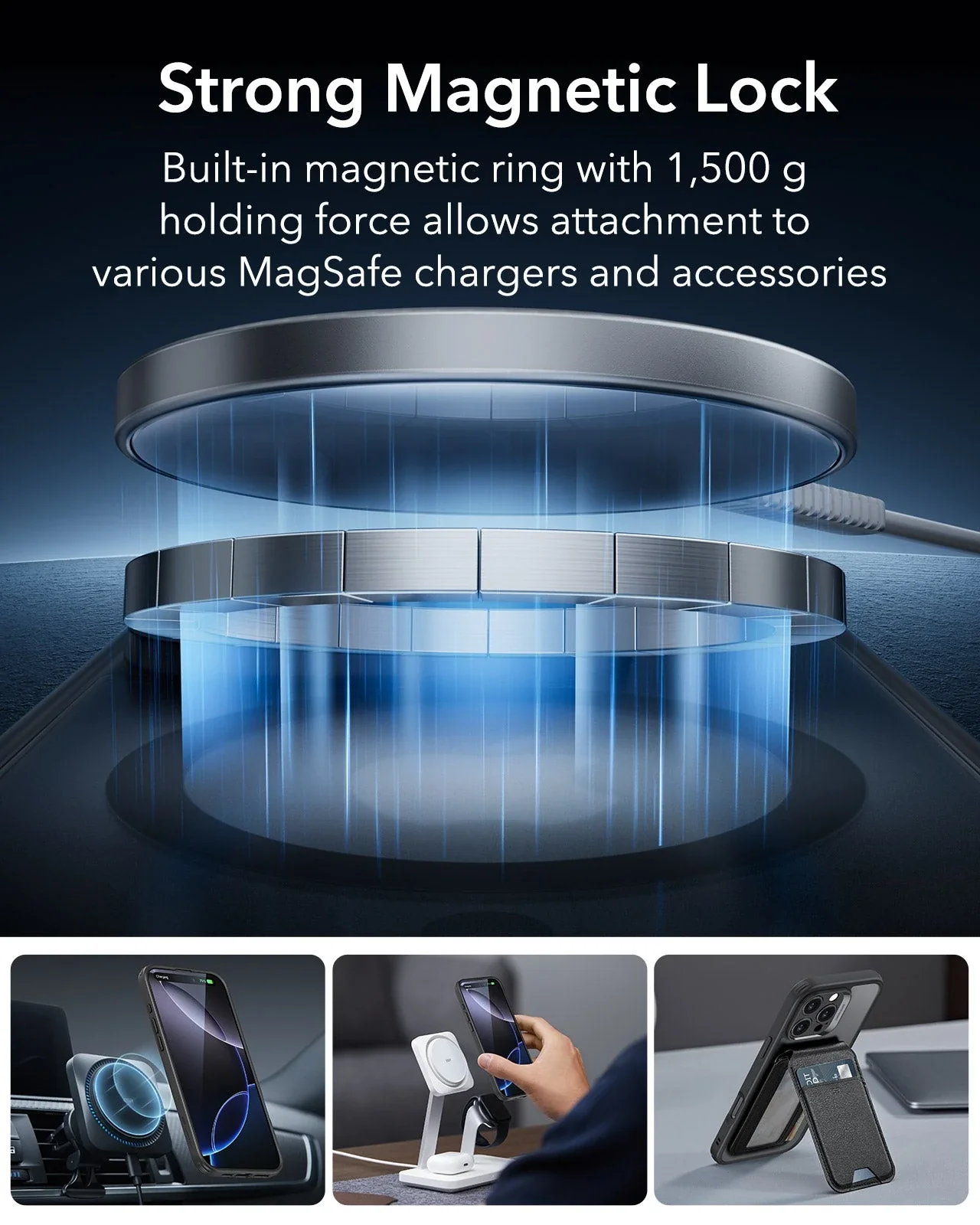 iPhone 16 Pro Classic Pro Case (HaloLock) Set - Frosted Grey - Image 3