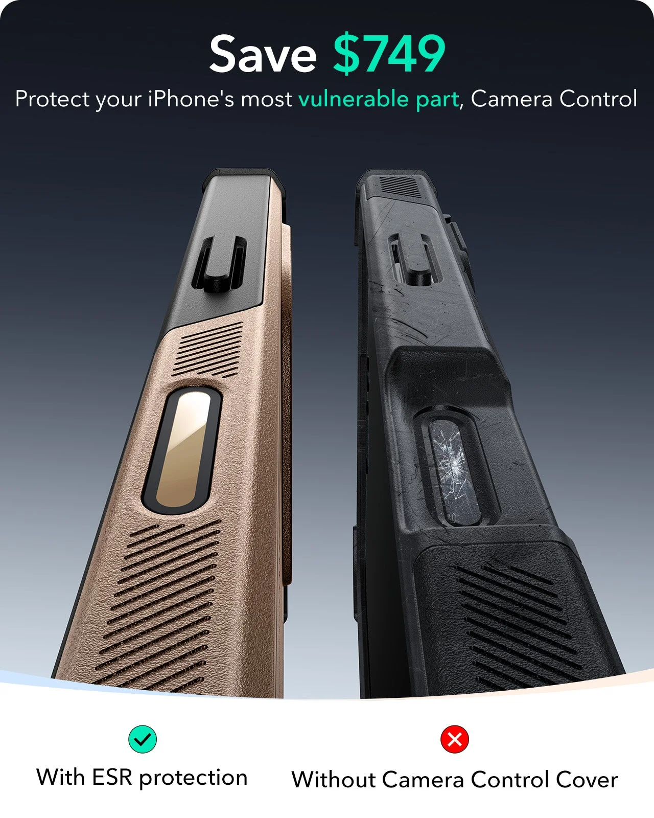 iPhone 16 Pro Cyber Tough Magnetic Case (Camera Control, Stash Stand) - Desert Titanium - Image 3