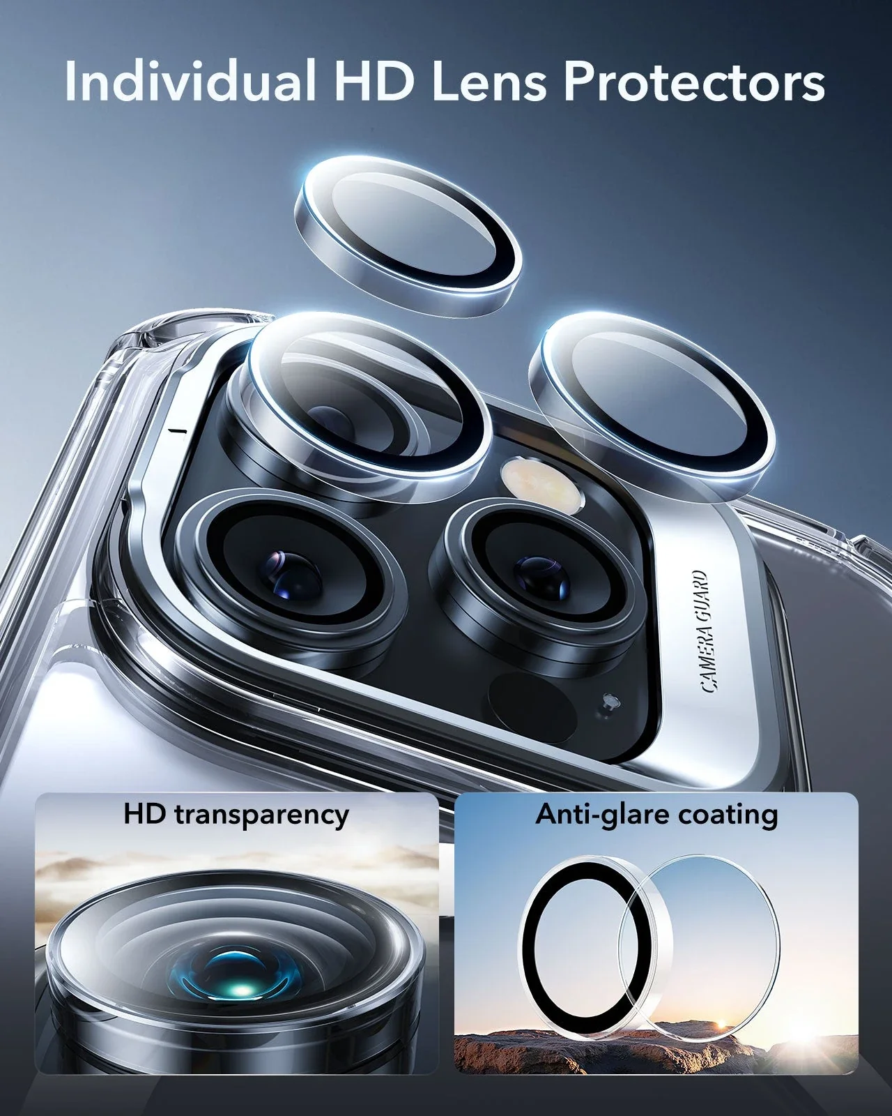 iPhone 16 Pro Max Armor Tough Magnetic Case (Camera Control, Stash Stand) - Clear - Image 8