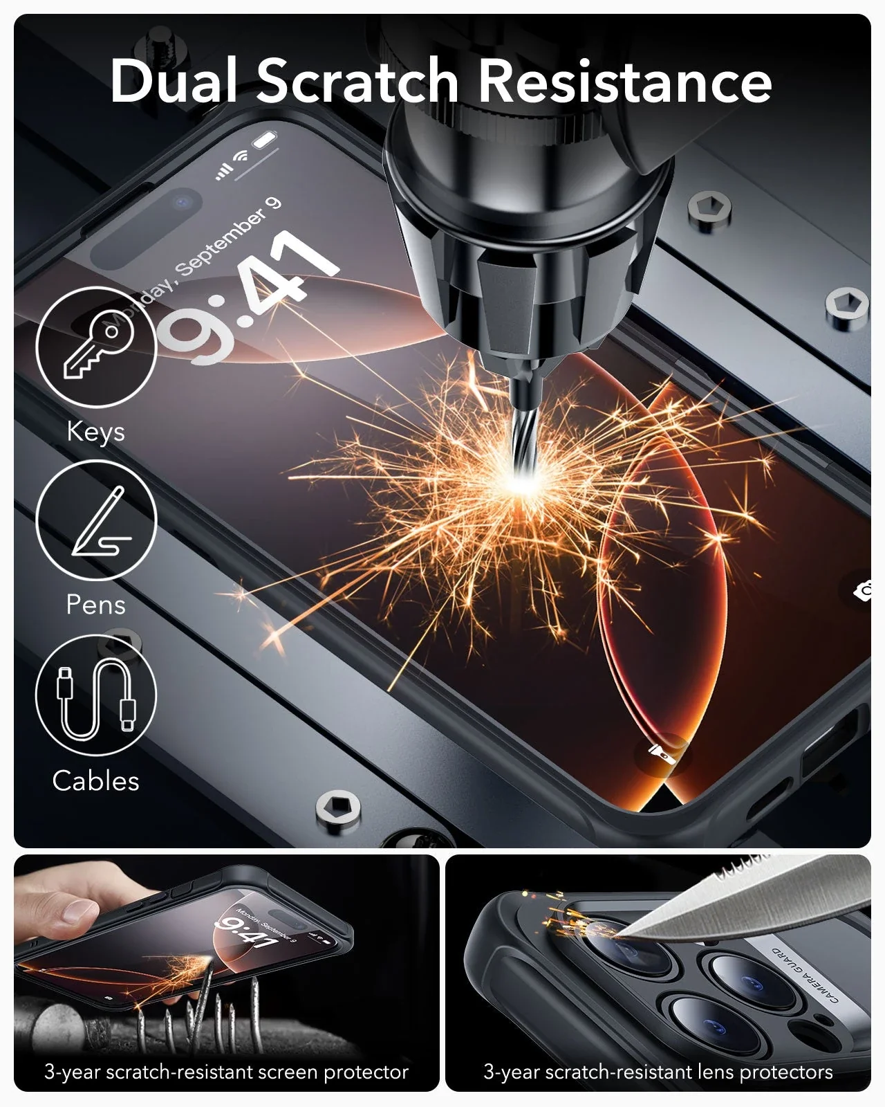 iPhone 16 Pro Max Armor Tough Case (HaloLock) - Clear Black - Image 7
