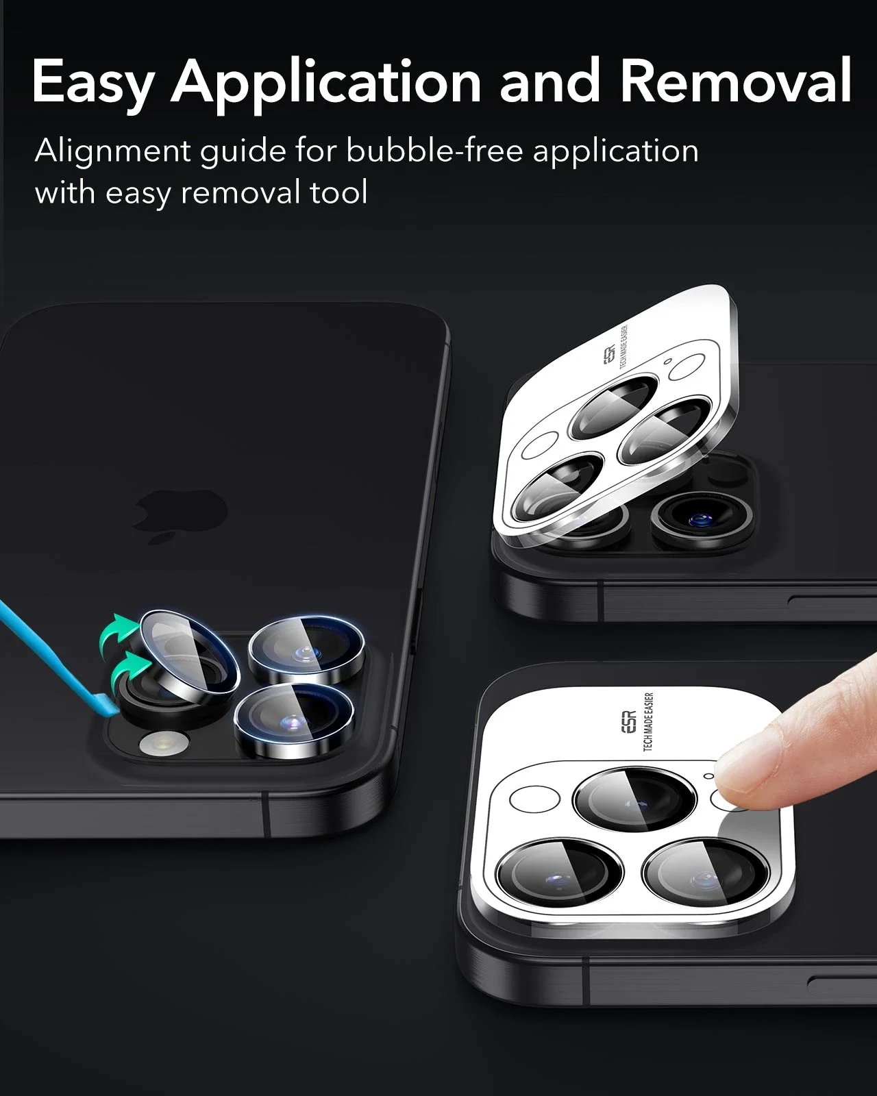 iPhone 16 Pro Max/Pro Armorite Camera Lens Protectors - Clear - Image 6