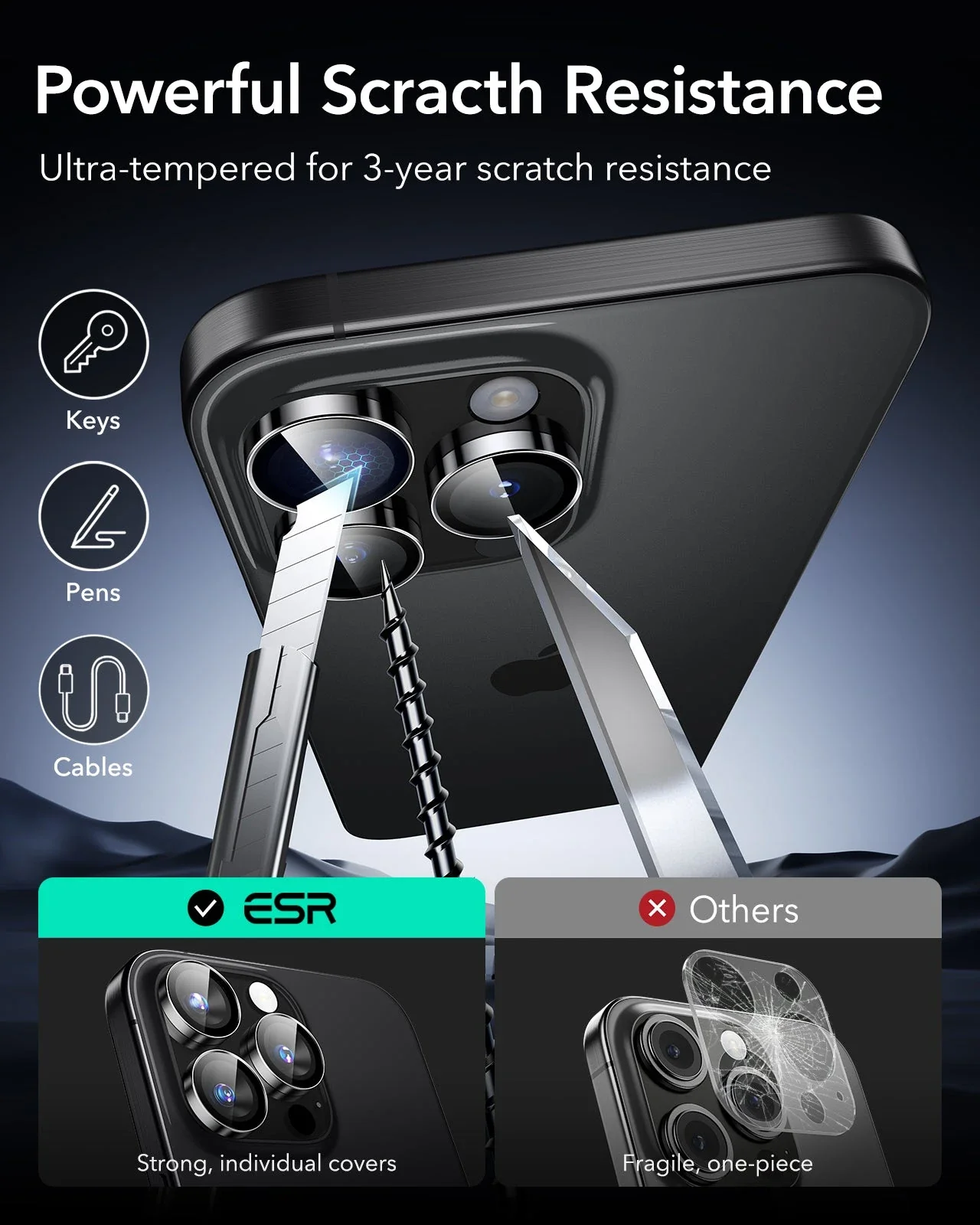 iPhone 16 Pro Max/Pro Armorite Camera Lens Protectors - Chromatic - Image 7