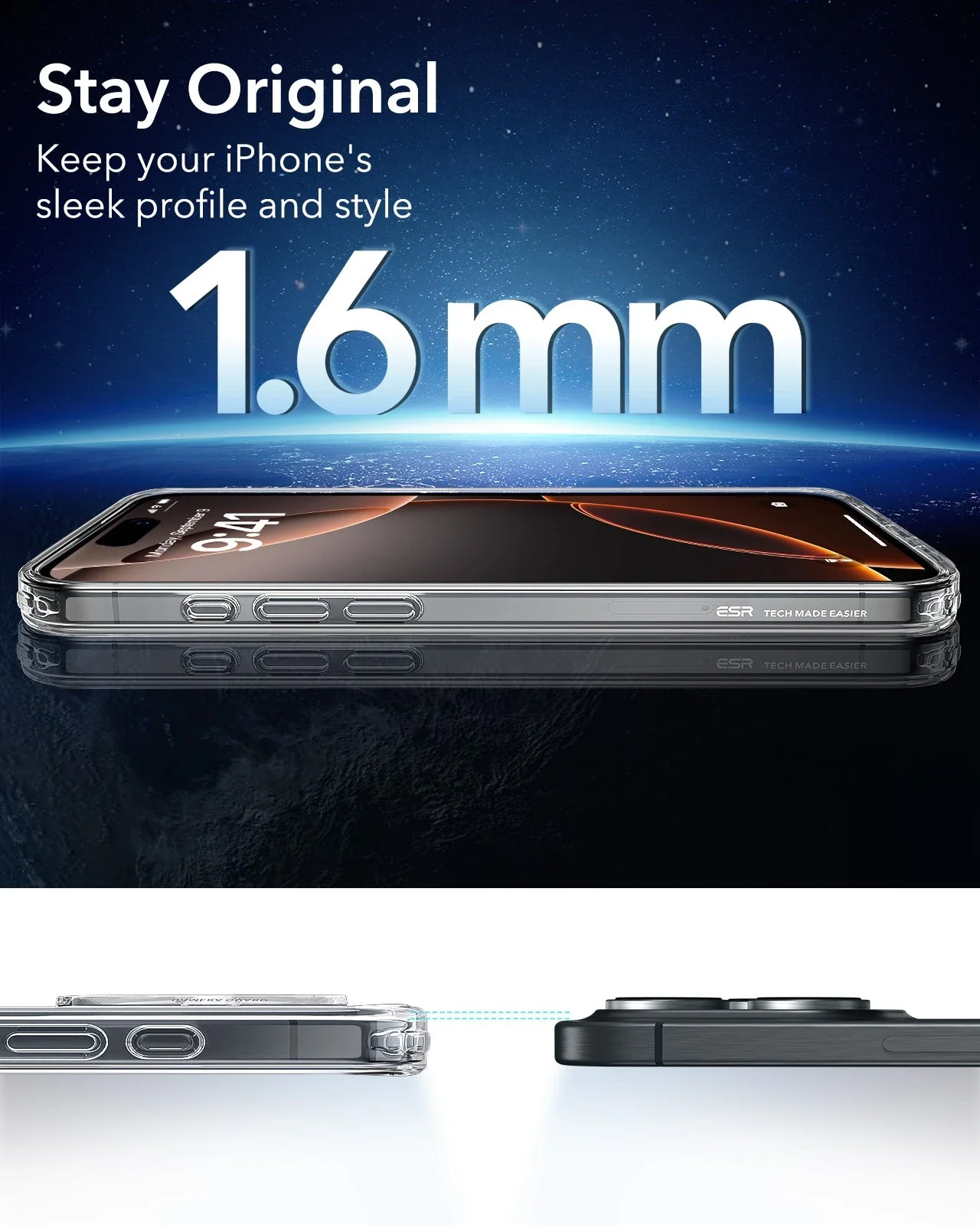 iPhone 16 Pro Max Classic Hybrid Case (HaloLock) - Frosted Black - Image 8