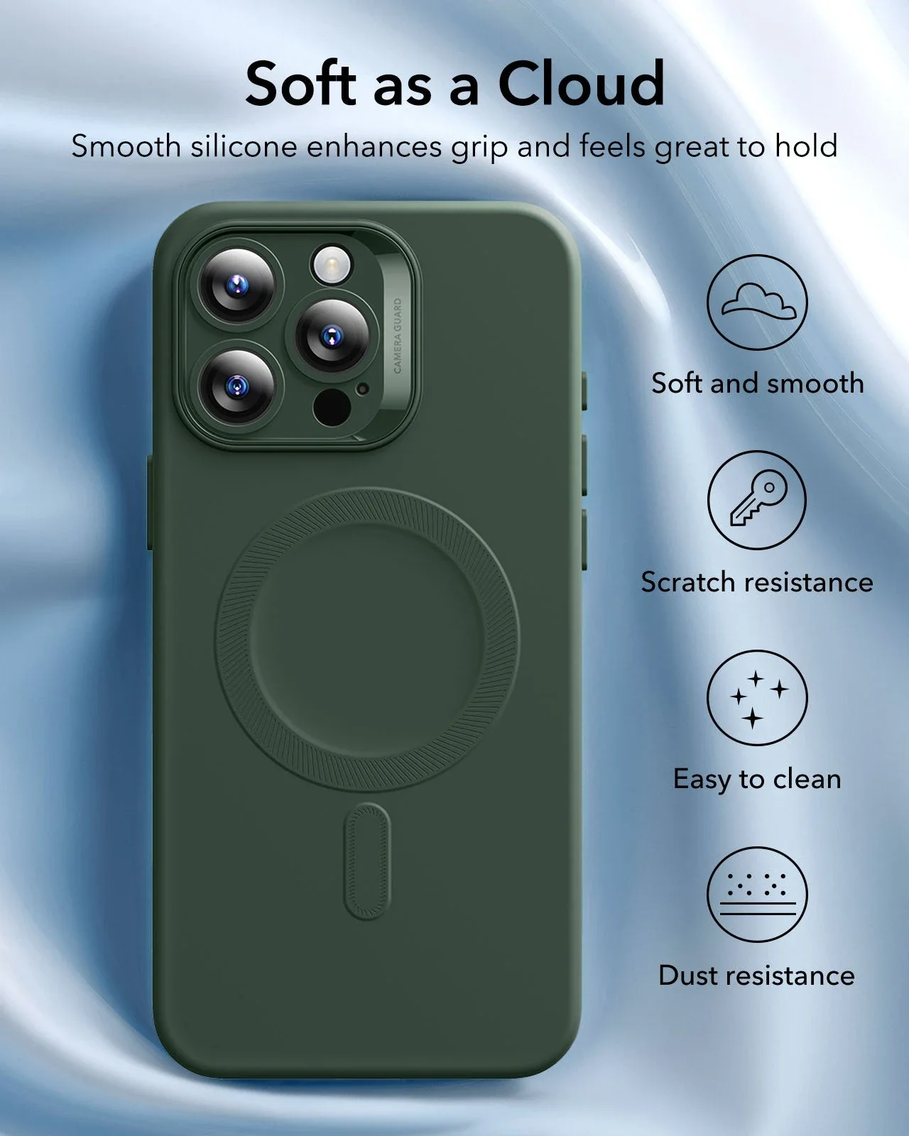 iPhone 16 Pro Max Cloud Soft Magnetic Case (Camera Control) - Green - Image 5