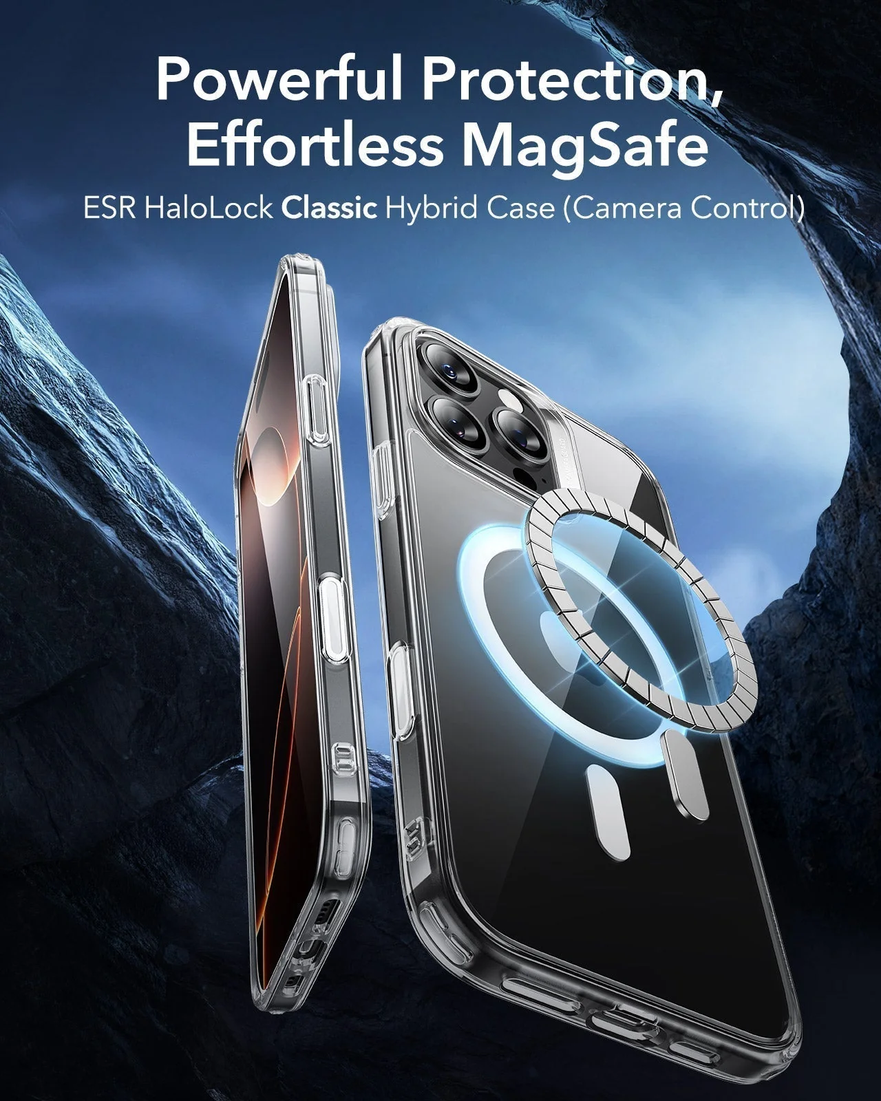 iPhone 16 Pro Max HaloLock Classic Hybrid Case (Camera Control) - Clear - Image 2