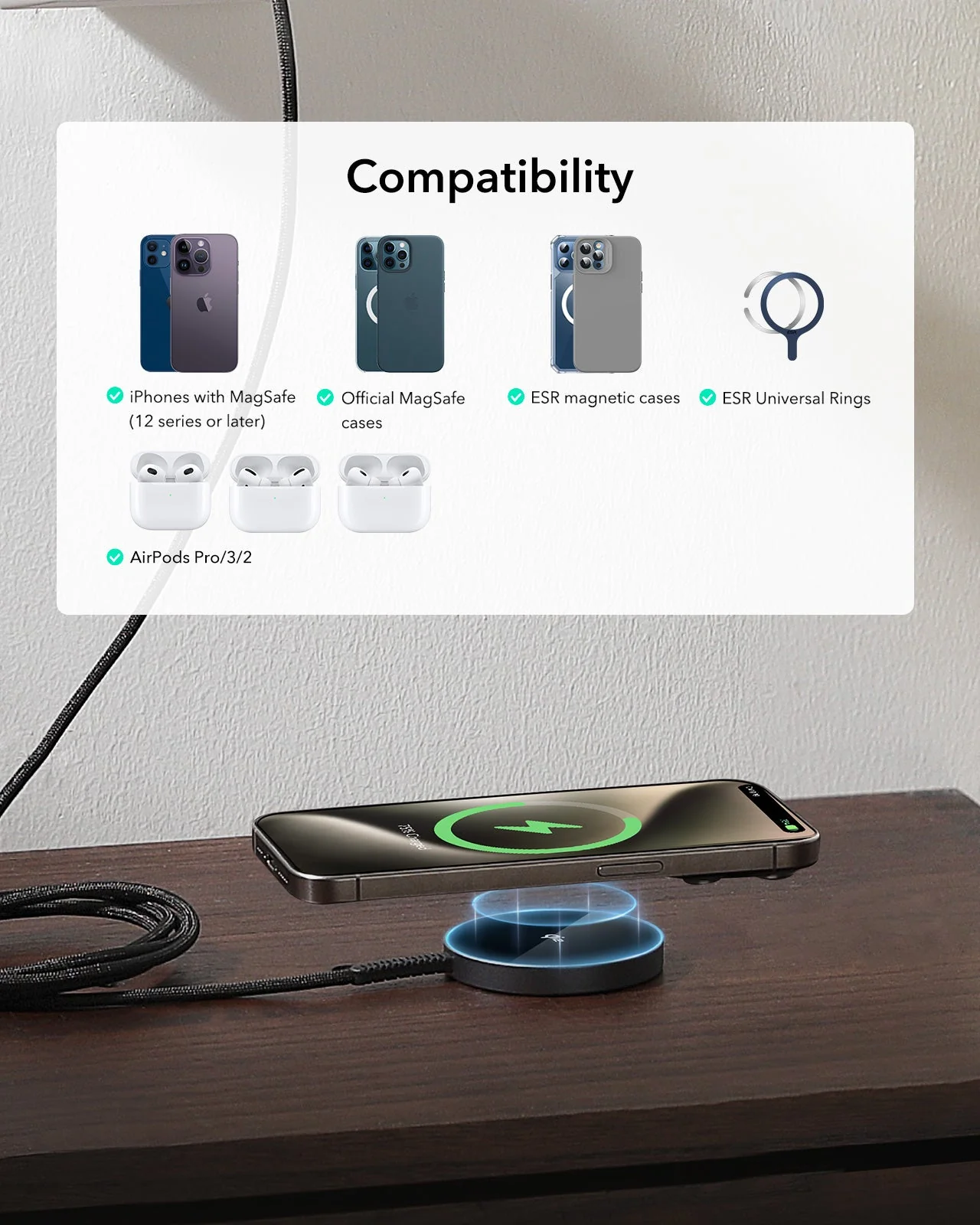 iPhone 16 Pro Wireless Charging Bundle - Frosted Black - Image 8