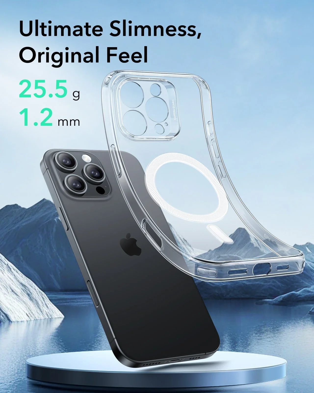 iPhone 16 Pro Zero Clear Case (HaloLock) - Frosted Black - Image 3